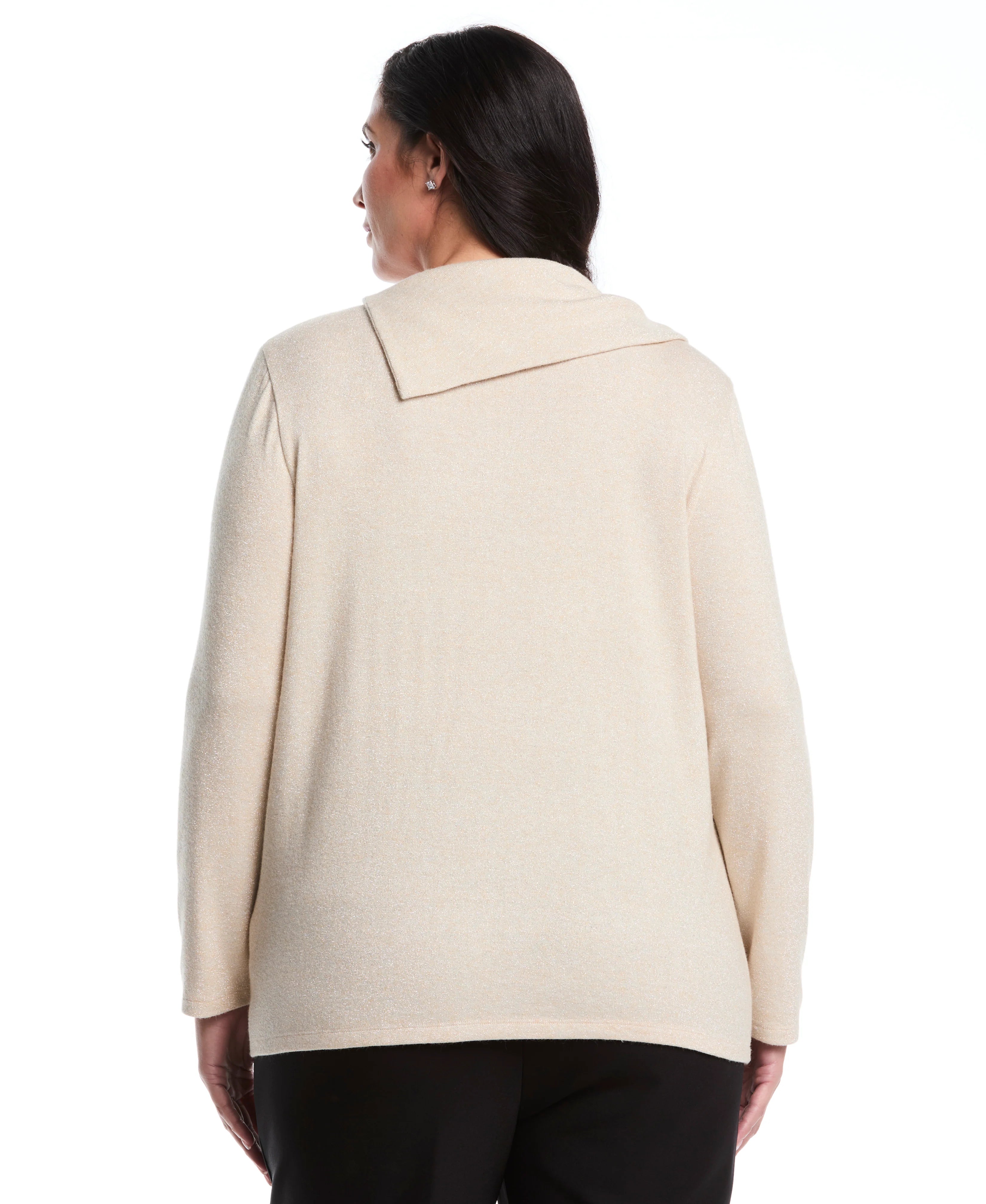 Plus Size Split Collar Top