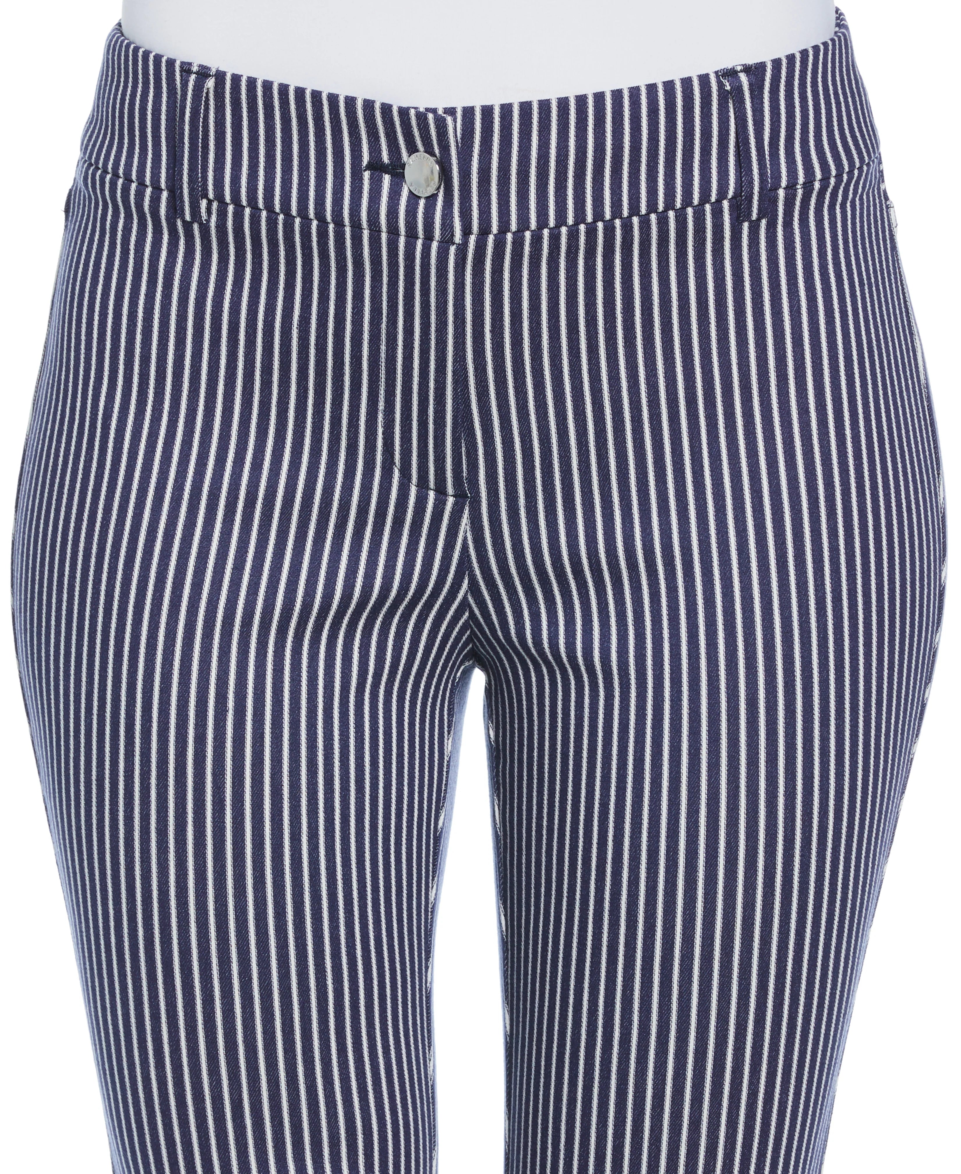 Navy Stripe Back Yoke Pants