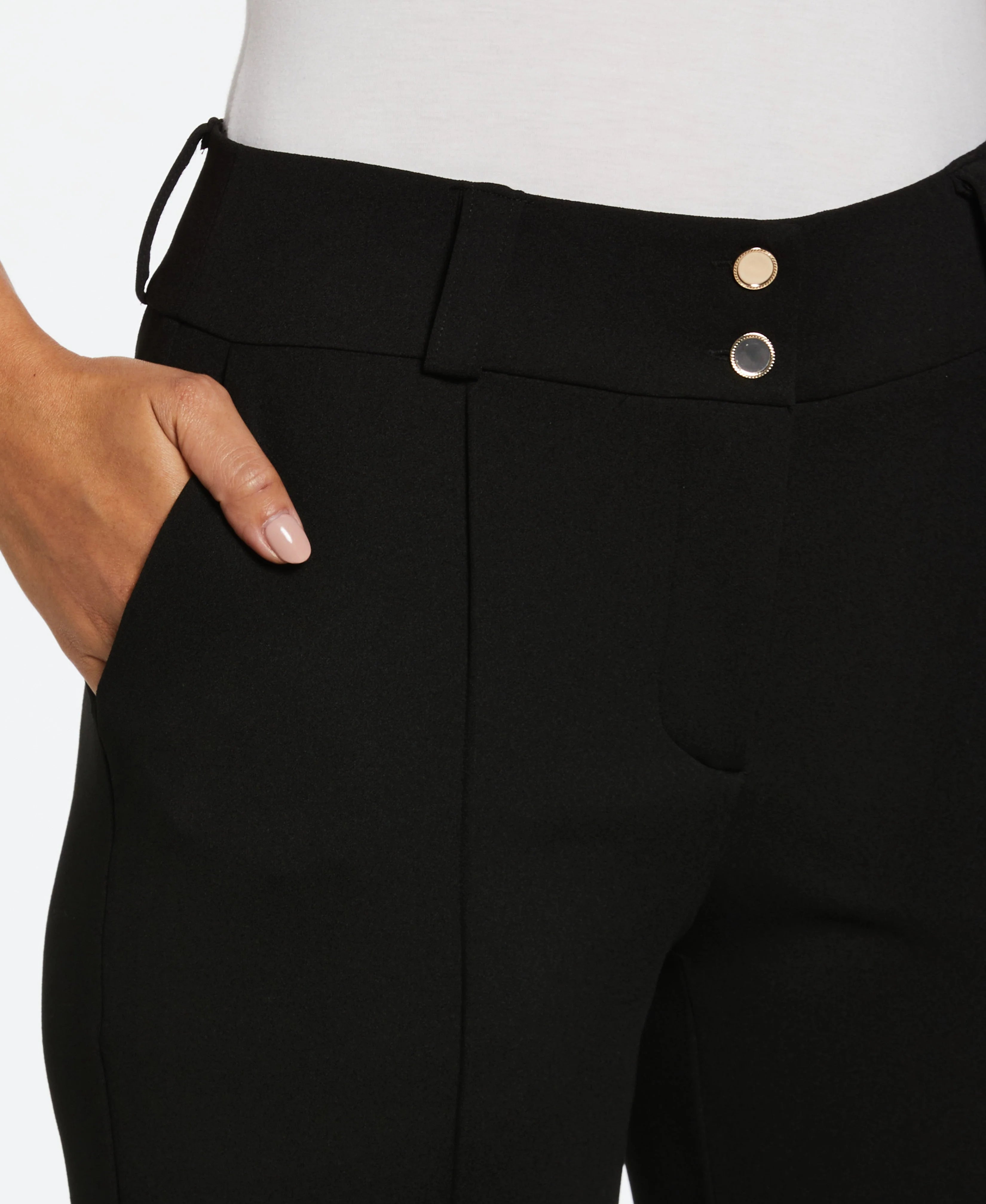 Wide Waistband Wide Leg Pant