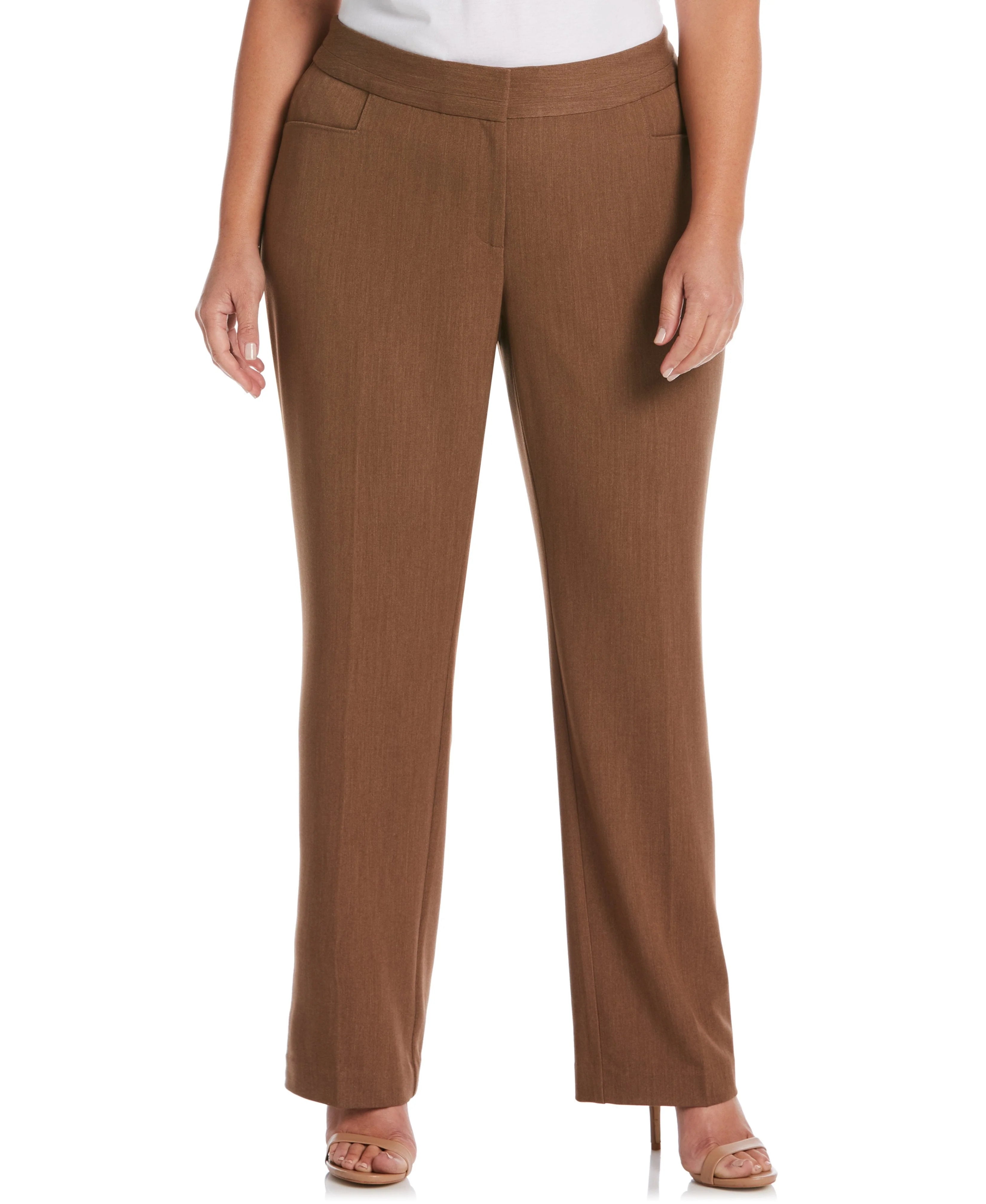Plus Size Gabardine Straight Leg Pant Curvy Fit