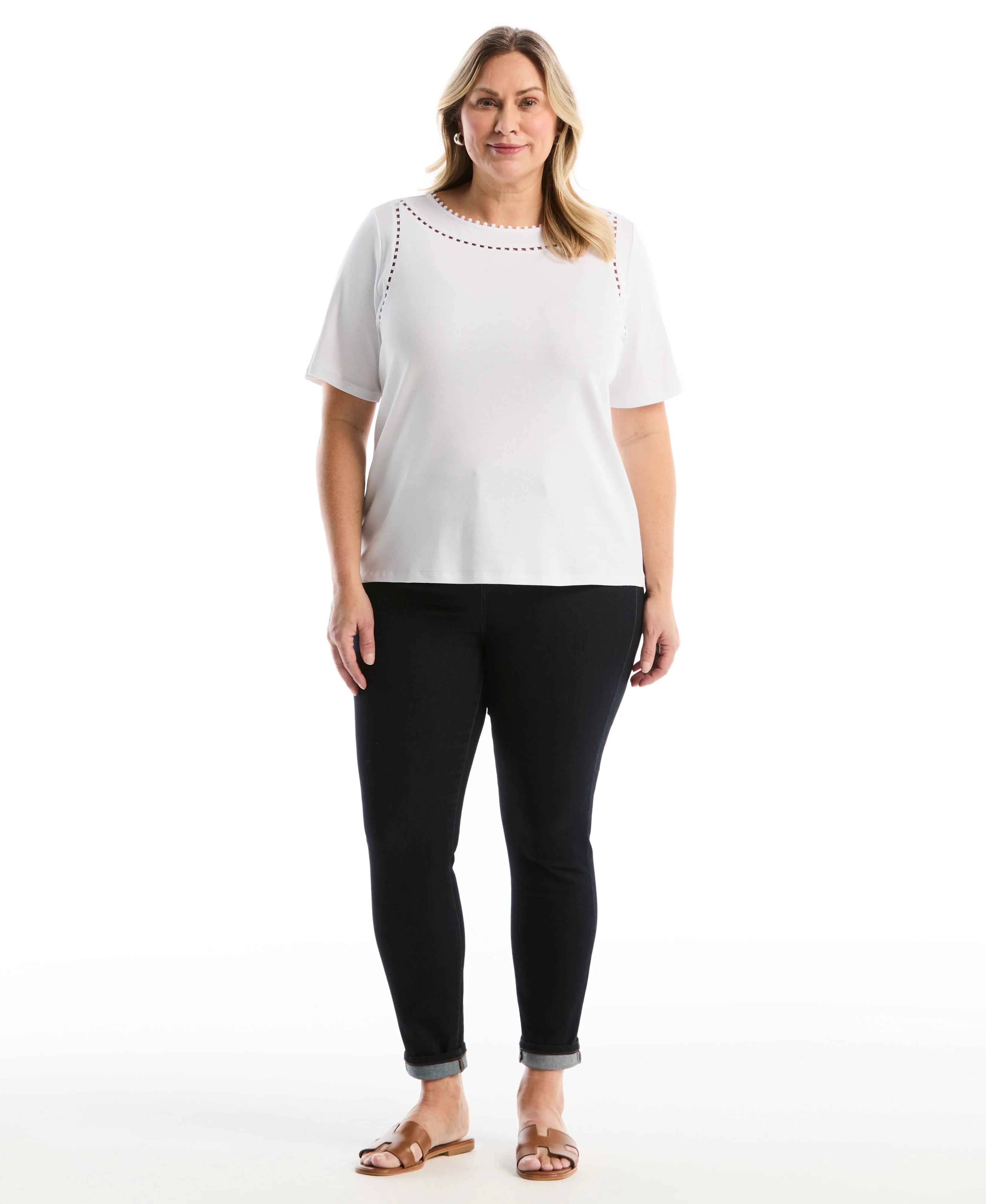 Plus Size Pom Trim Detail Top