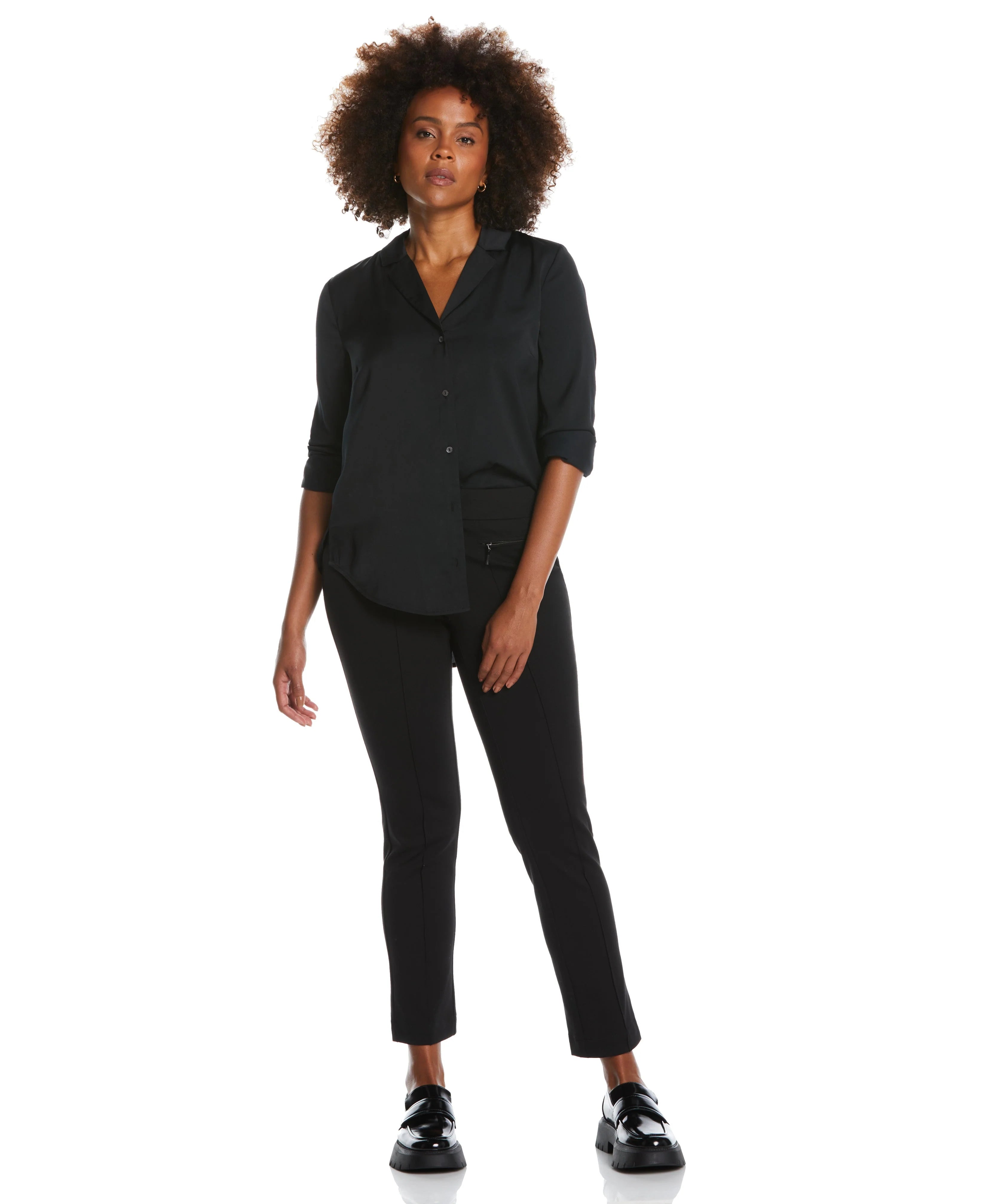 Ponte Knit Slim Leg Pant Comfort Fit