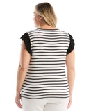 Plus Size Striped Ruffle Top