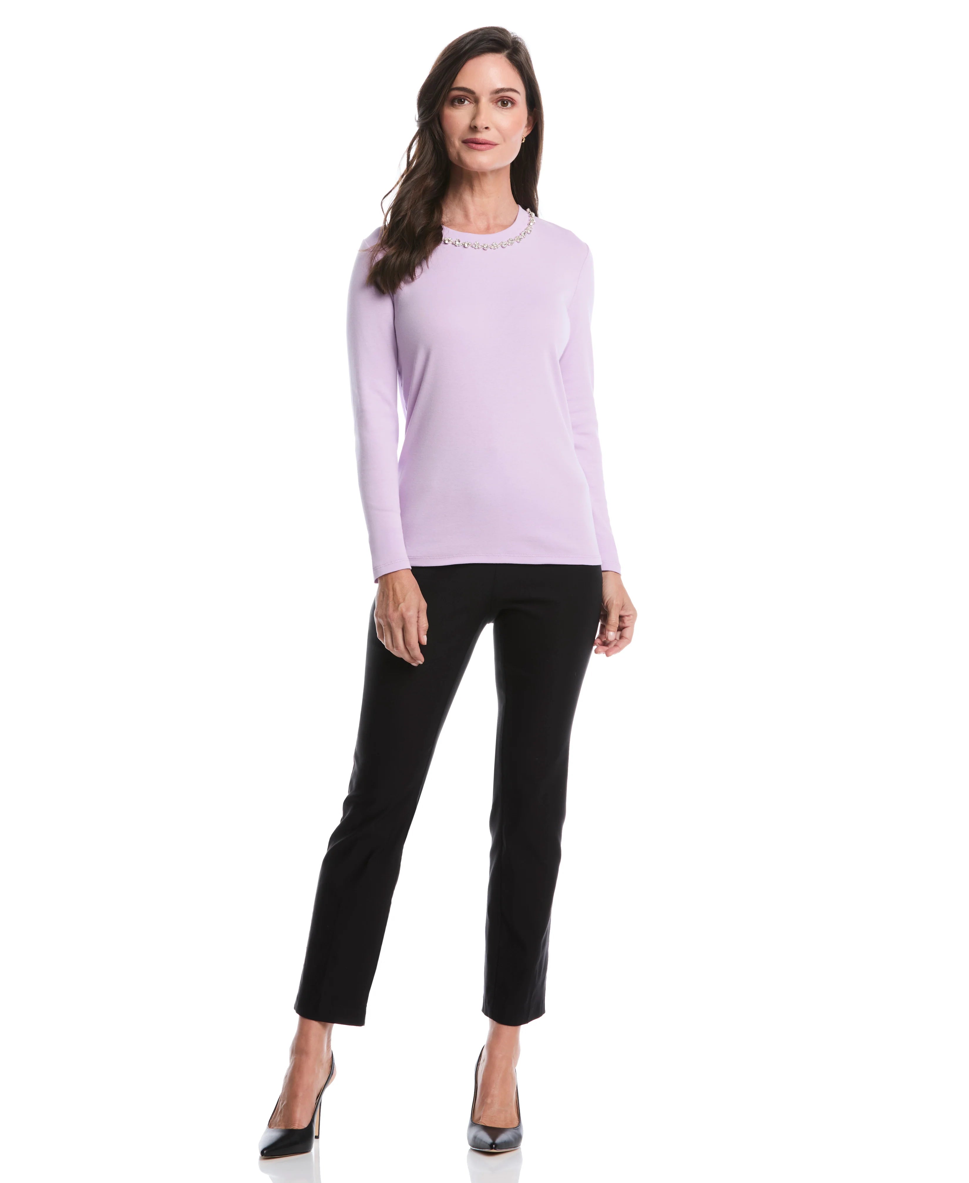 Embellished Neck Top
