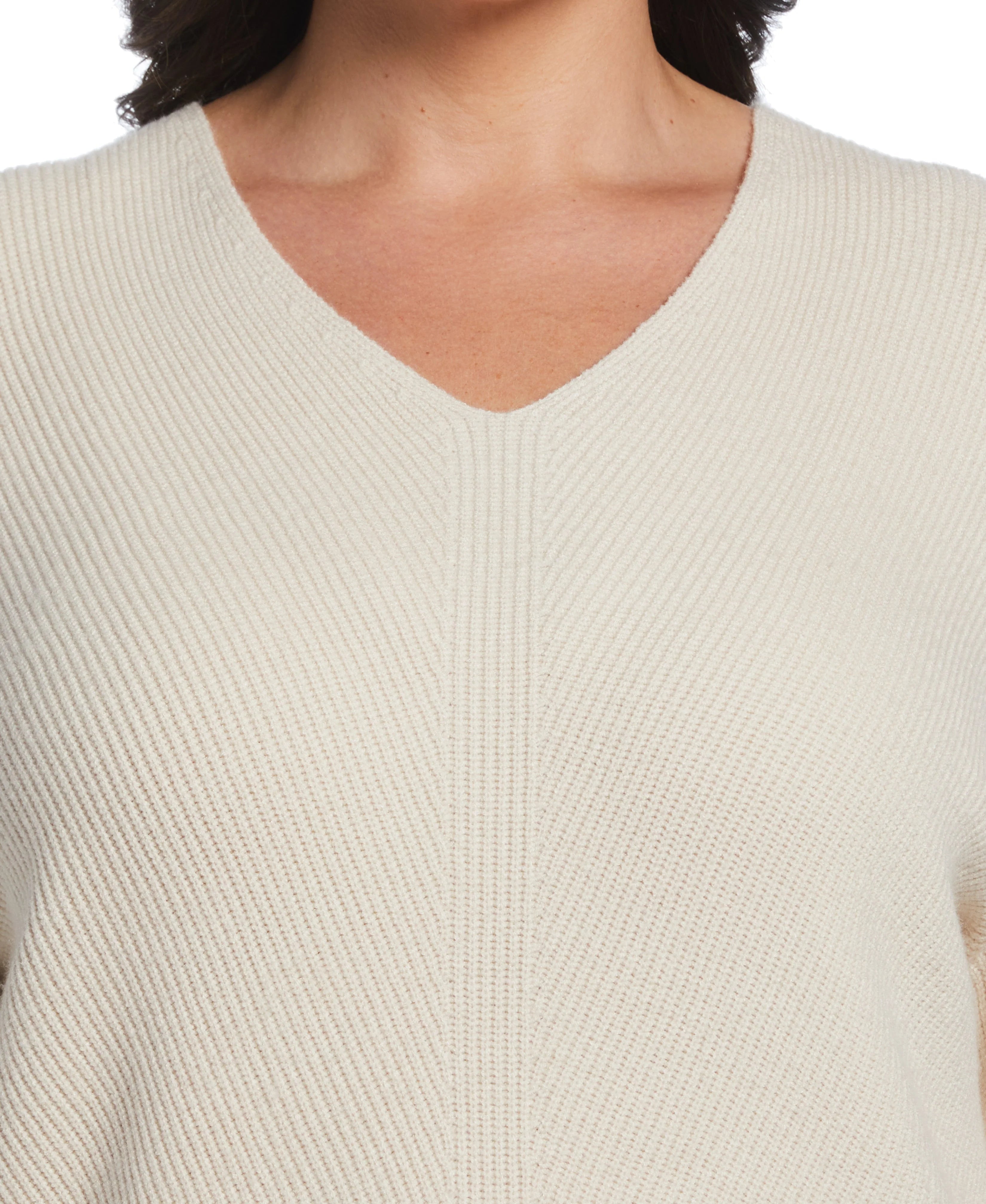 Plus Size Essential Ribbed V Neck Sweater