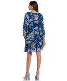 Paisley Print Flounce Dress with Self Fabric Tie