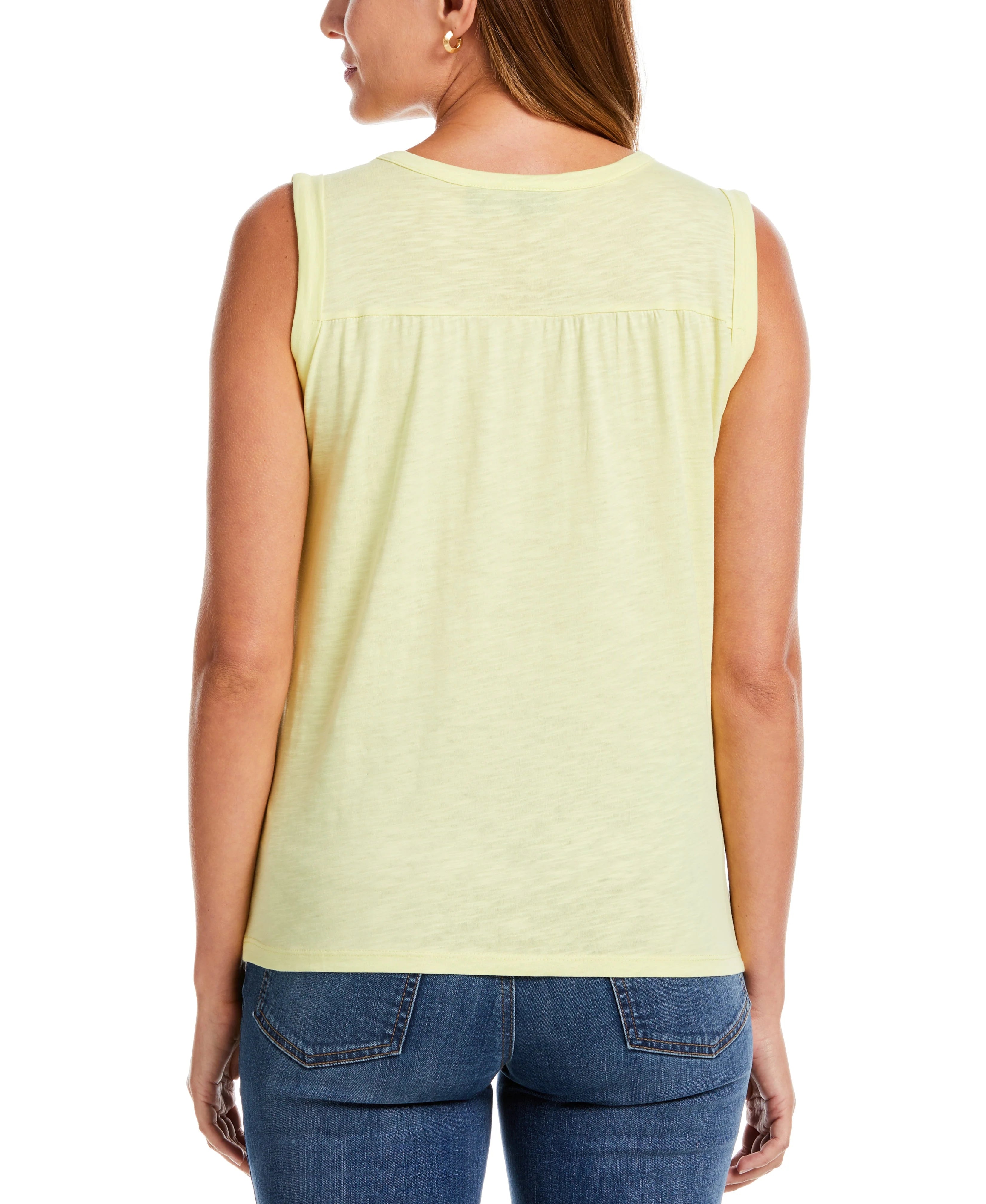 Solid Smocked V neck Top