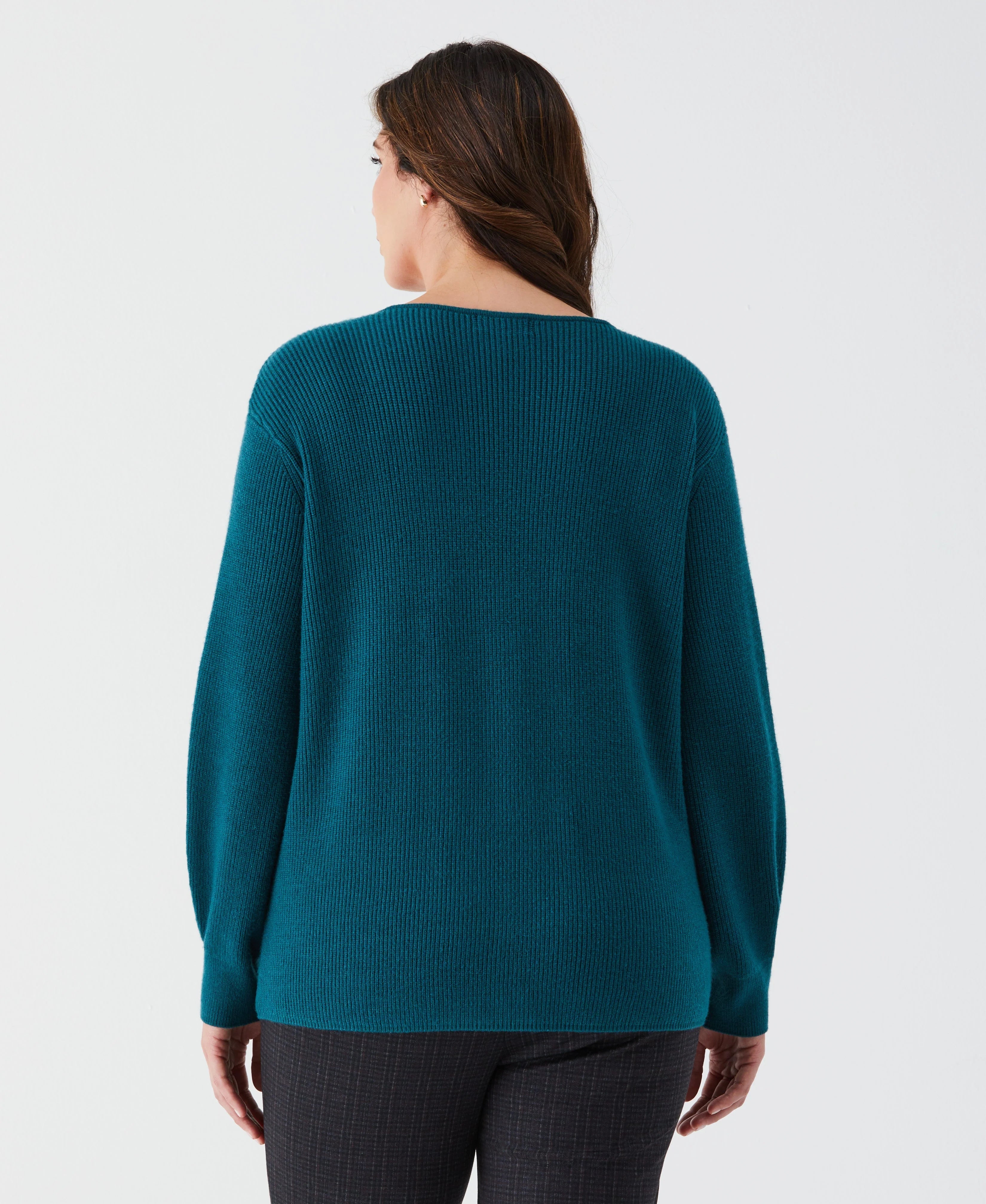 Plus Size Embellished V Neck Sweater