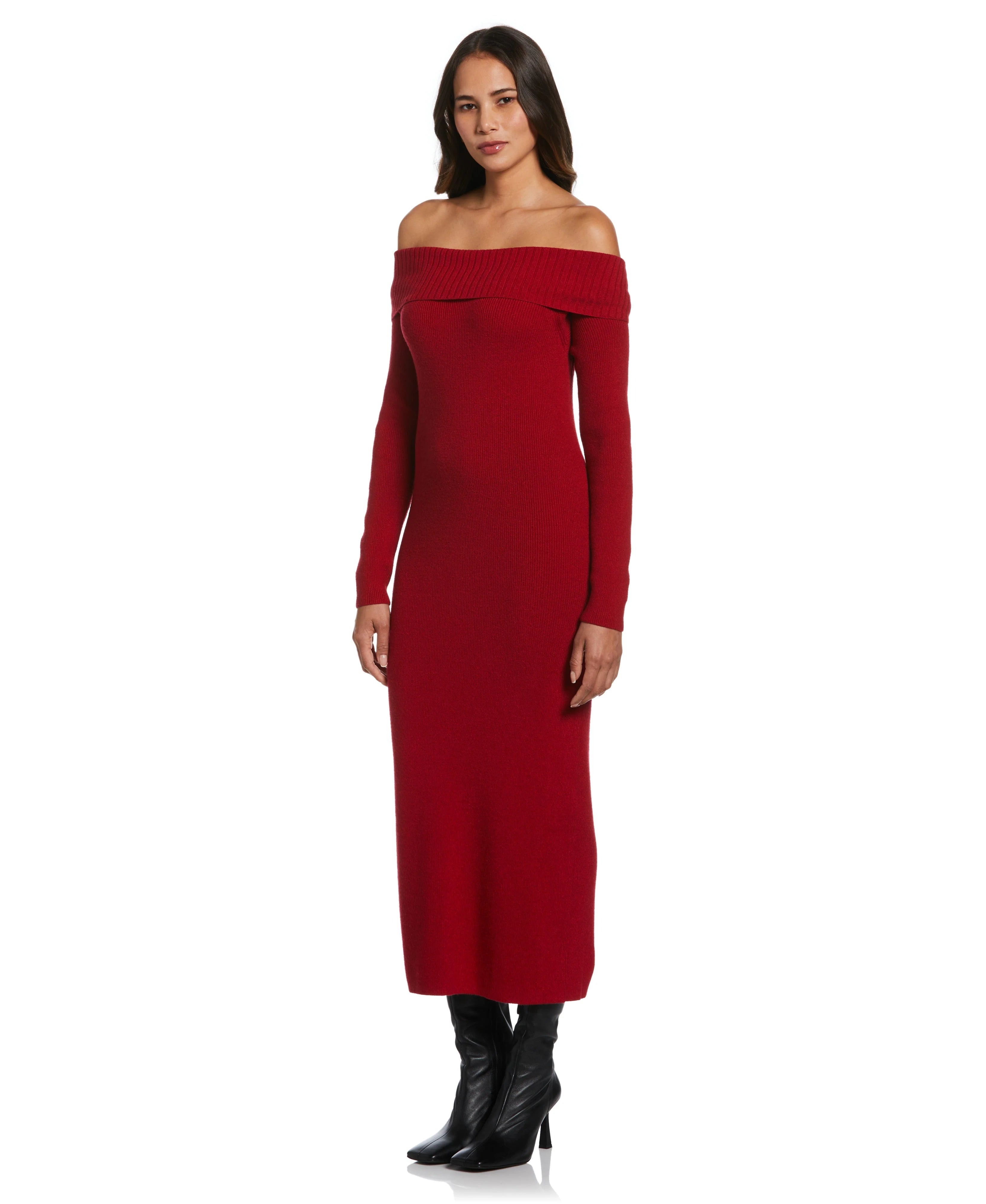 Off the Shoulder Sweater Dress