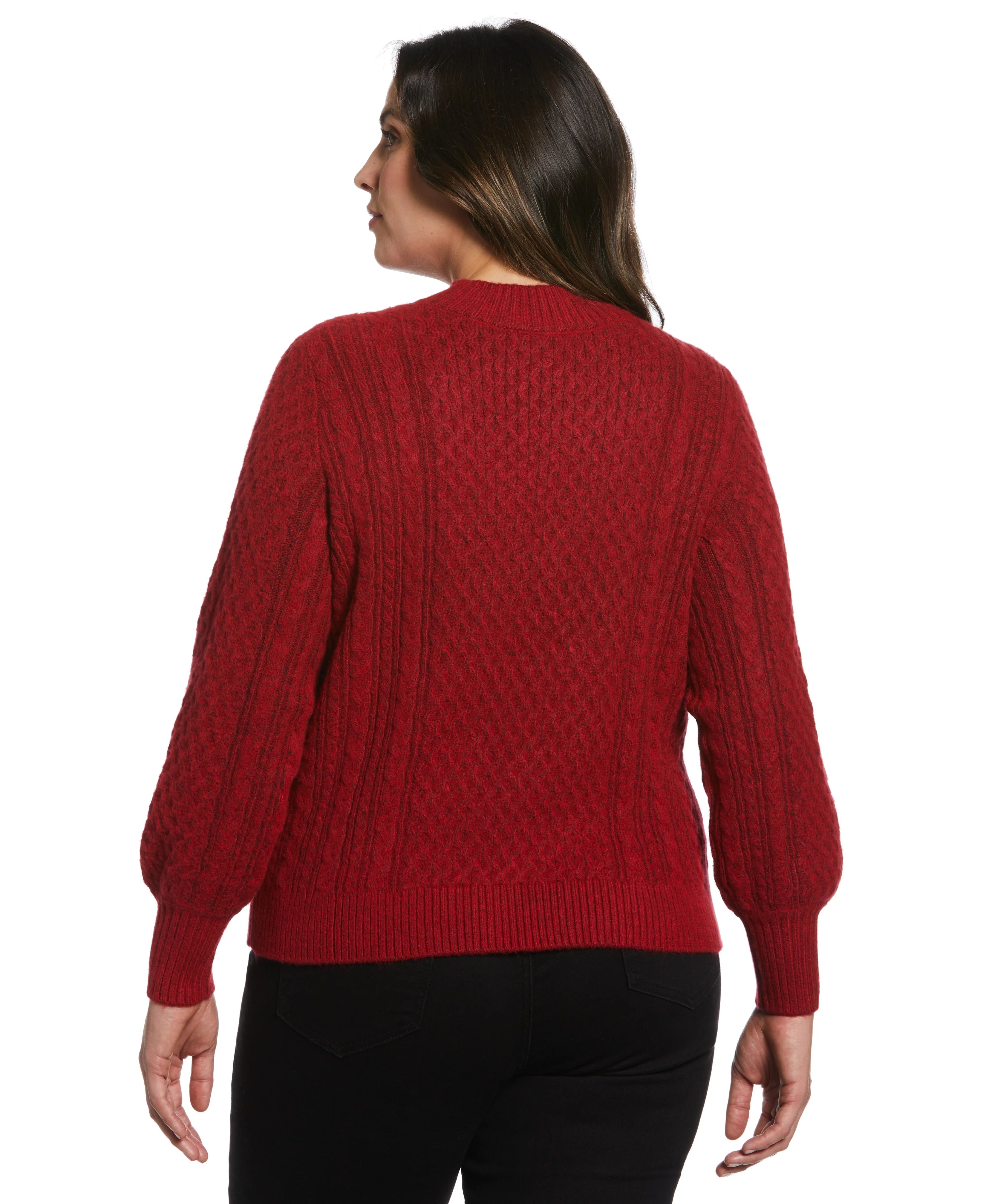 Plus Size Cut Out Cable Knit Sweater