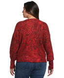 Plus Size Slouchy Printed Sweater