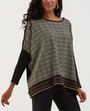 Medallion Print Knit Woven Top