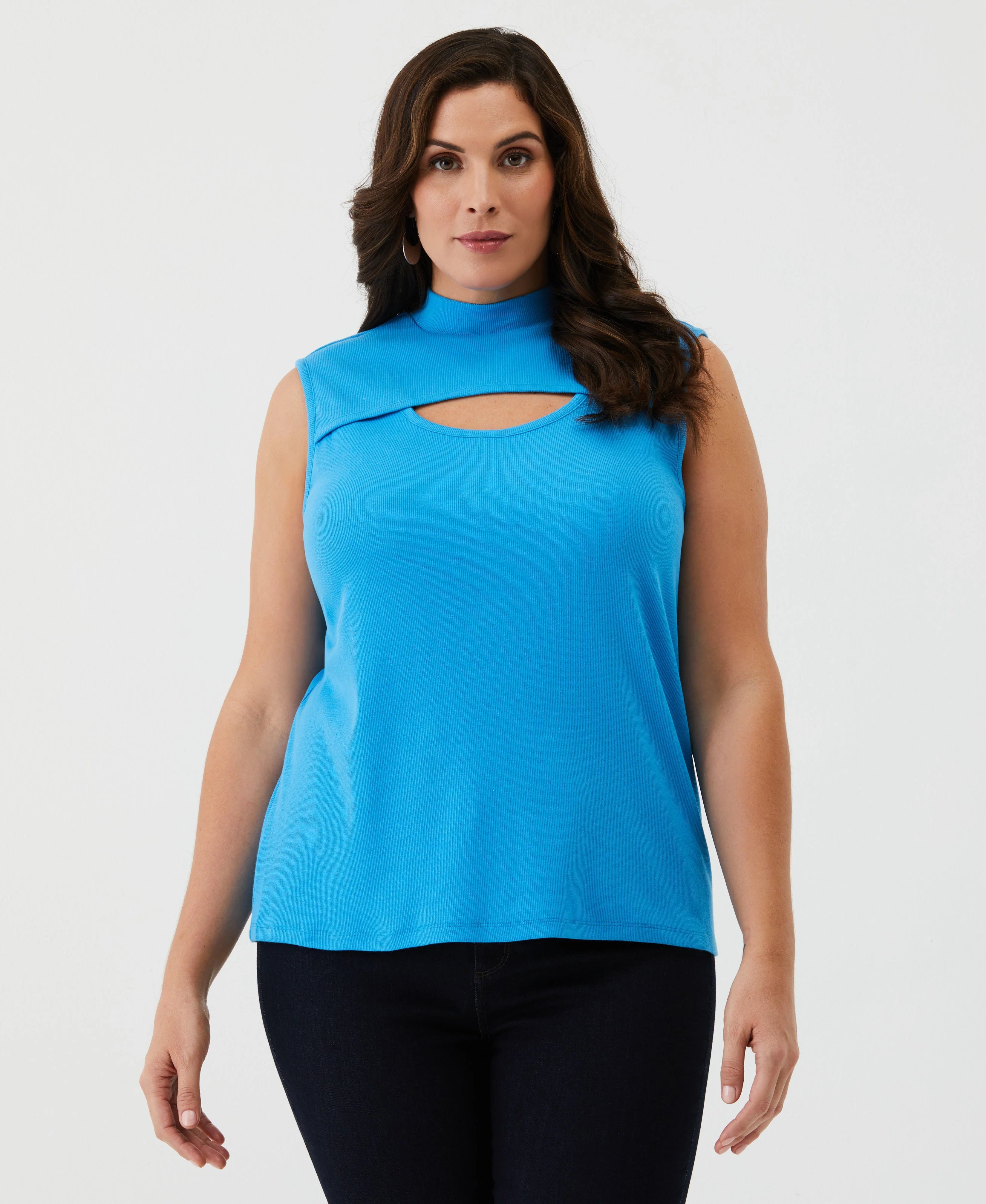 Plus Size Cutout Ribbed Tank Top