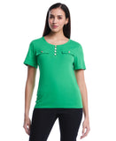 Petite Welt Pocket Button Detail Top