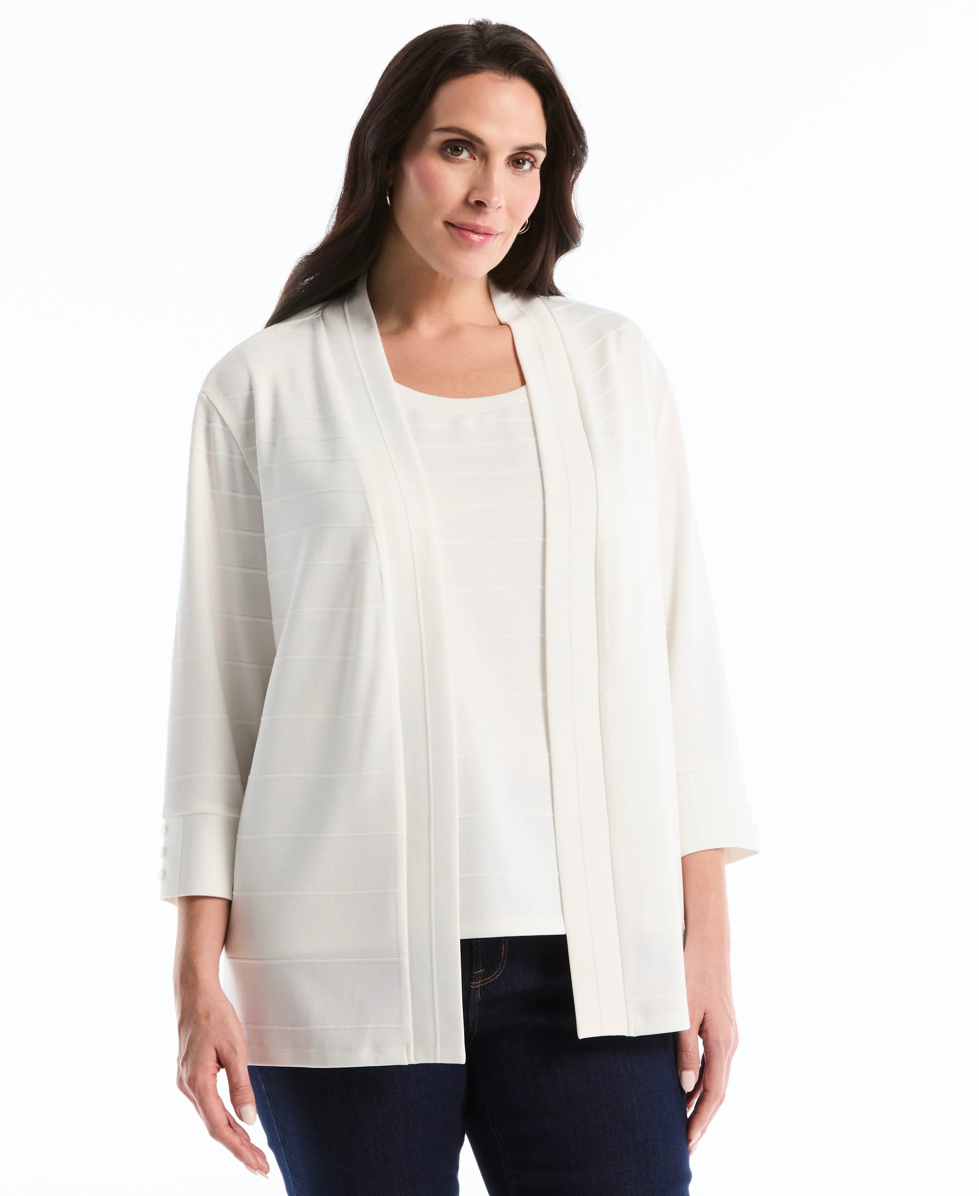 Plus Size Ottoman Knit Cardigan Sweater