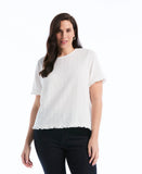 Plus Size Puckered Ruffle Sleeve Top