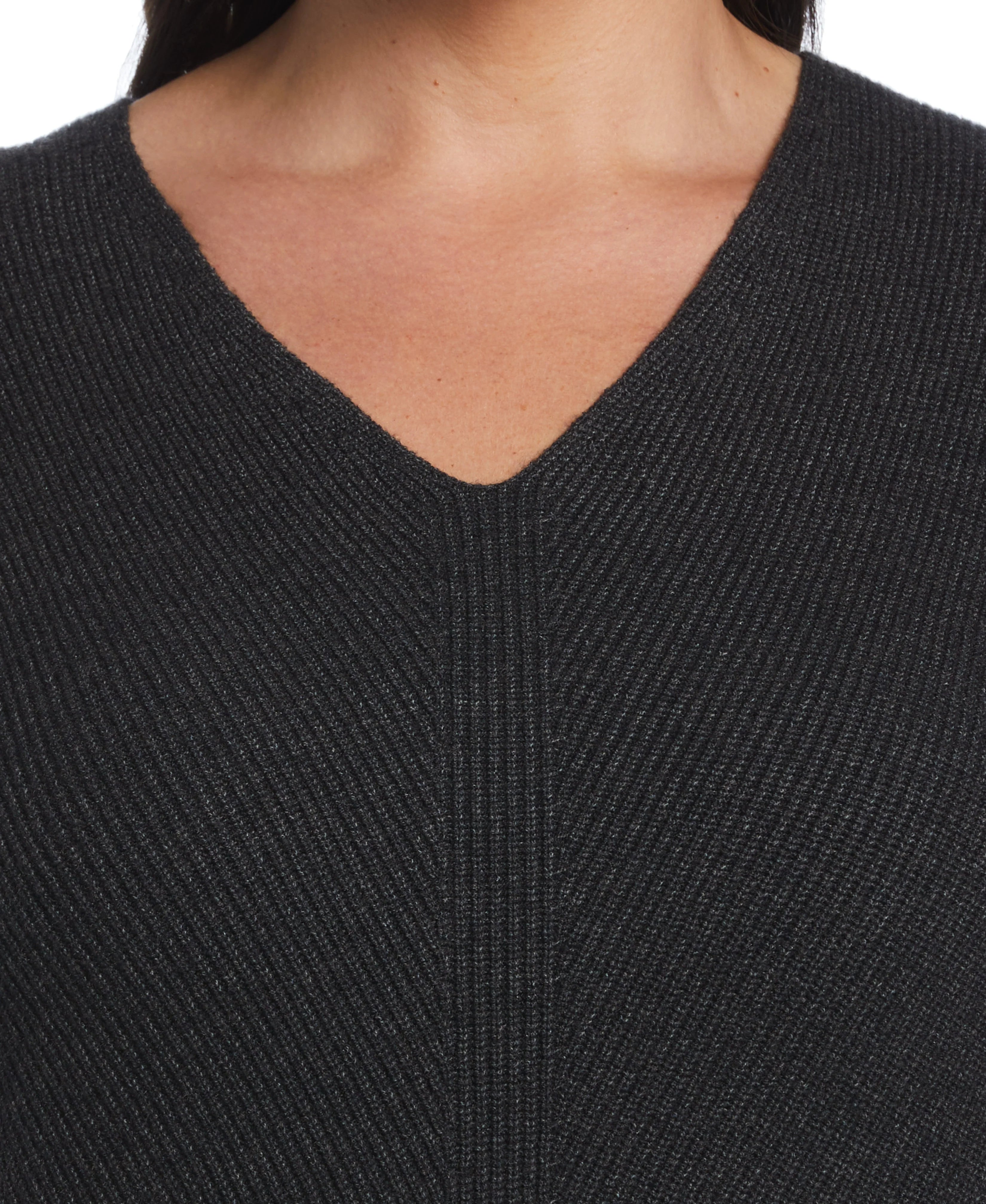 Plus Size Essential Ribbed V Neck Sweater