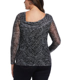 Printed Asymmetrical Mesh Top
