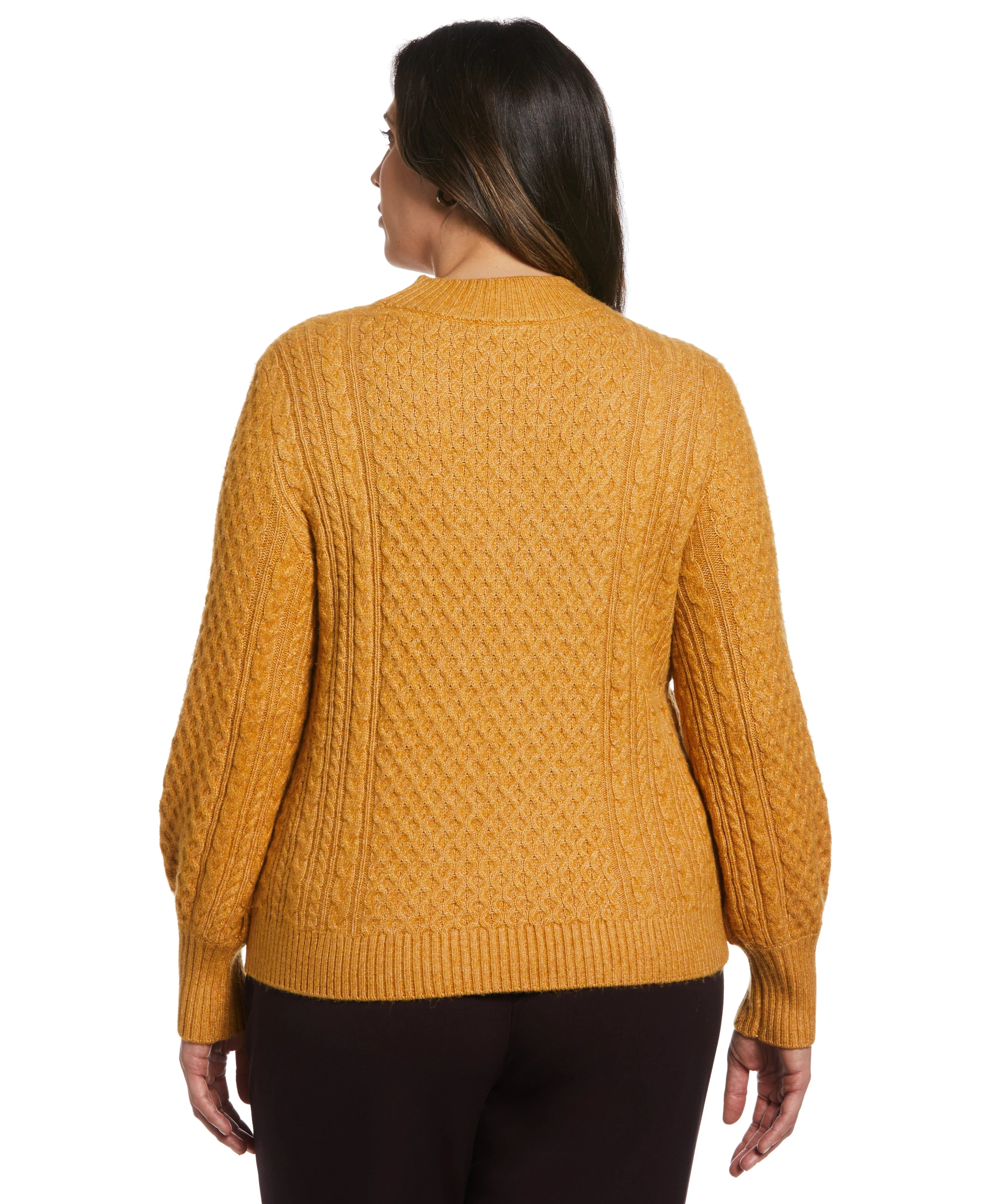 Plus Size Cut Out Cable Knit Sweater