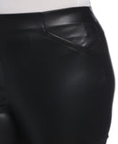 Faux Leather High Waist Boot Cut Pant