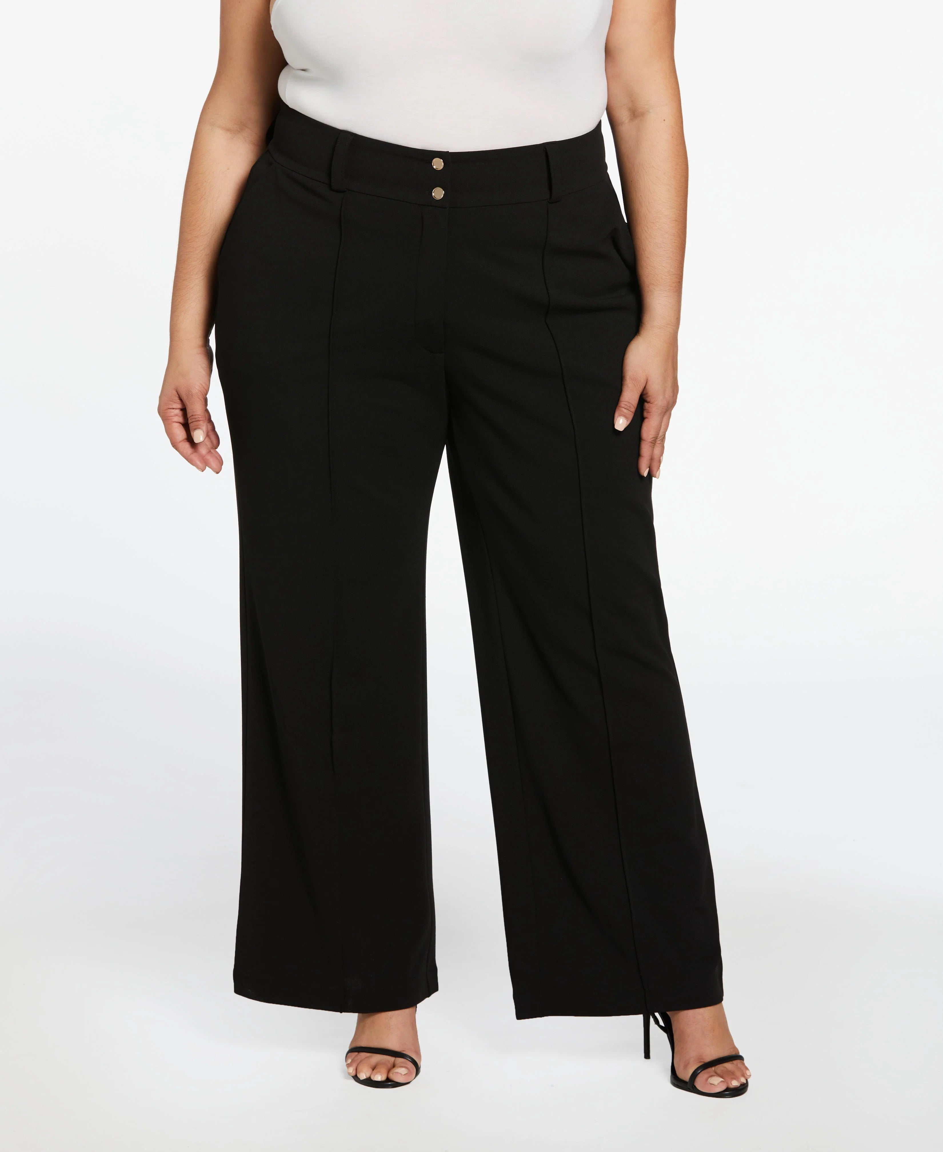 Plus Size Wide Waistband Wide Leg Pant