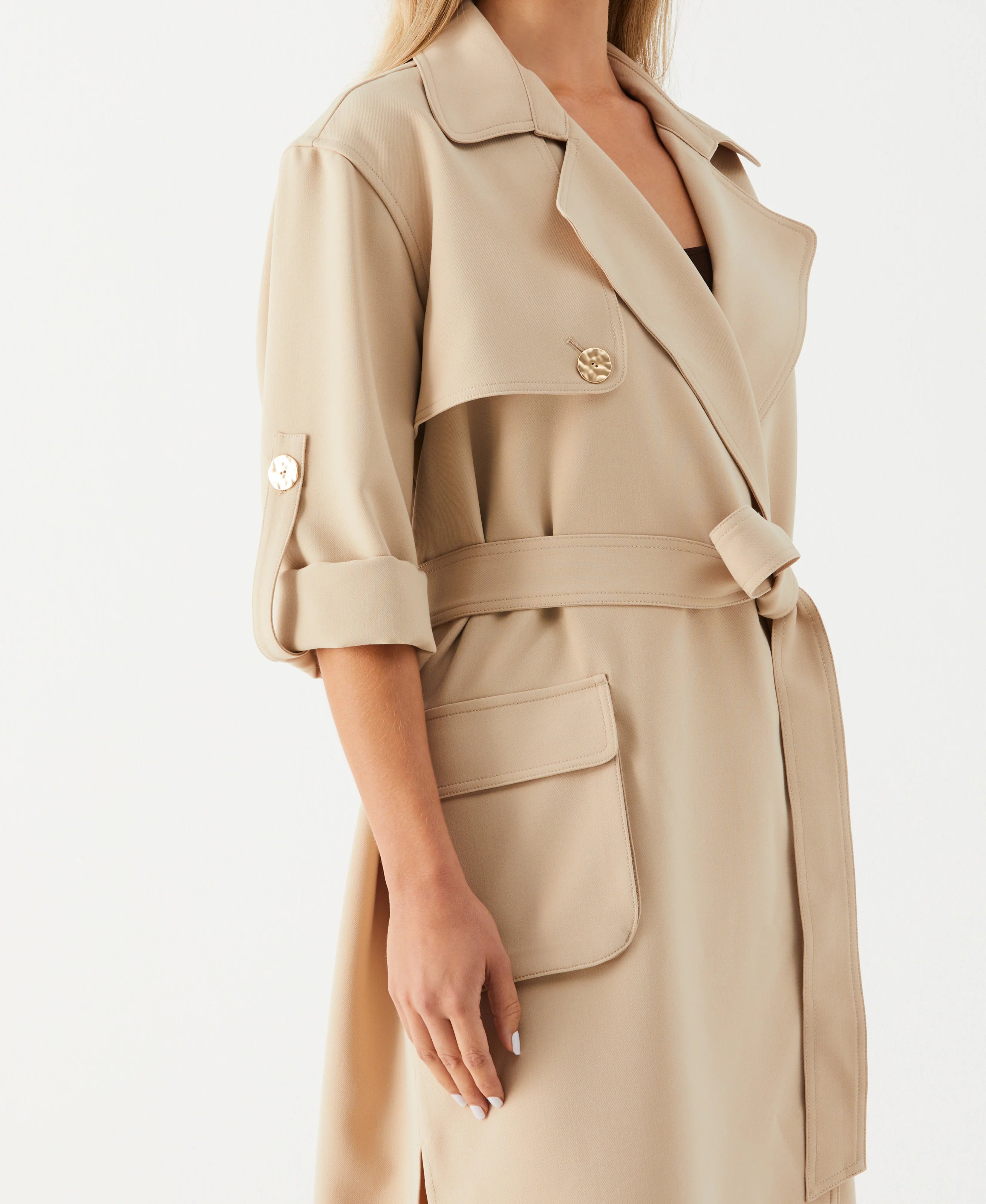 Petite Twill Trench Coat