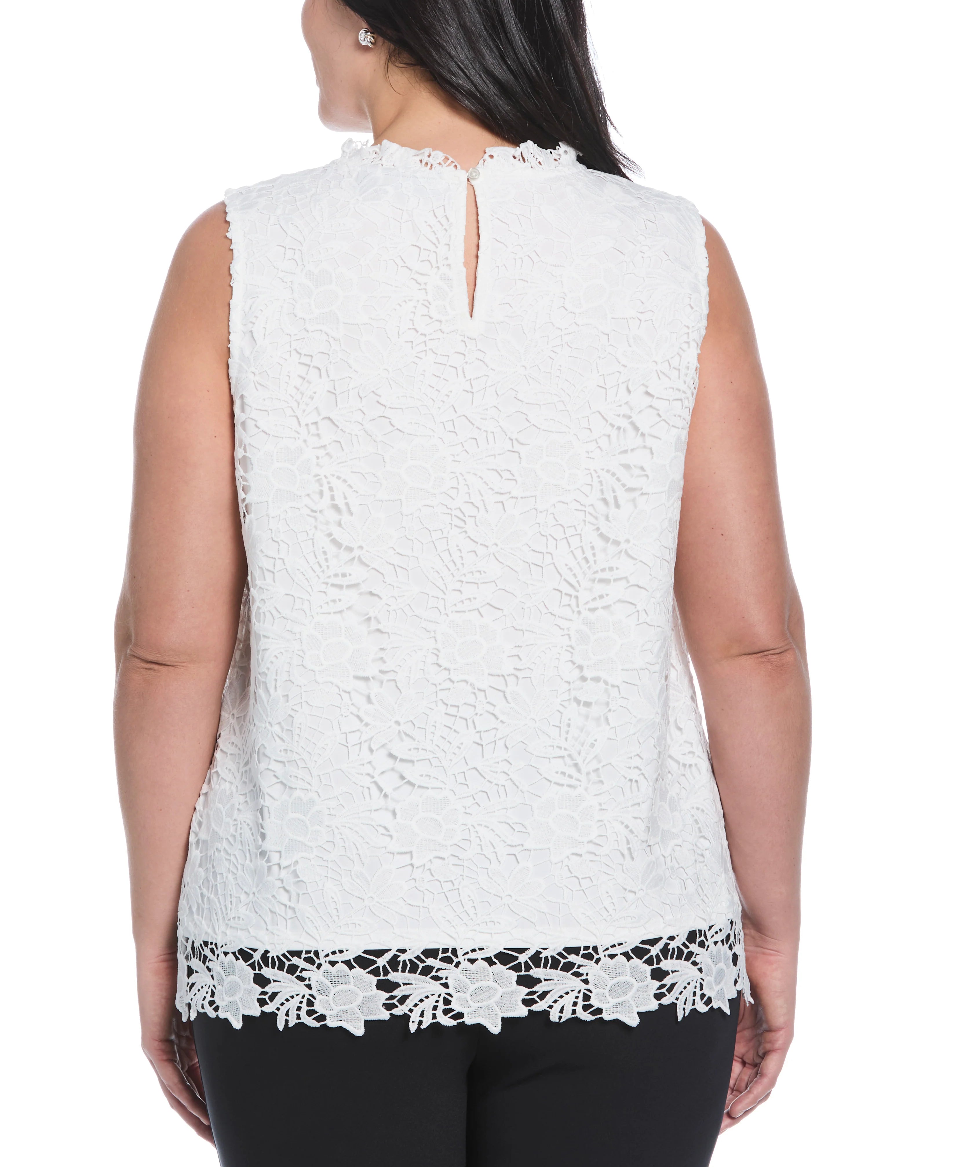 Plus Size Scalloped Lace Top