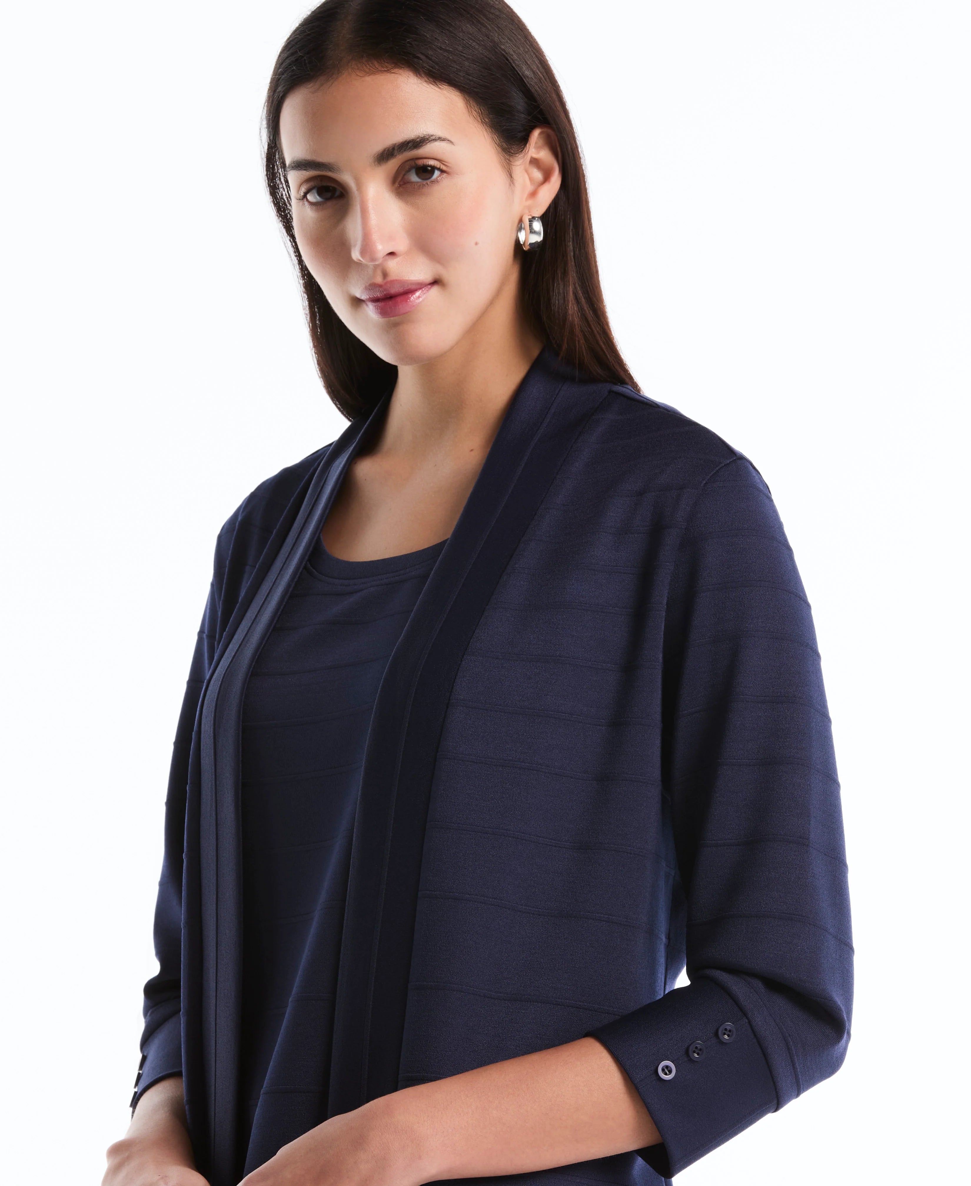 Ottoman Knit Cardigan Sweater