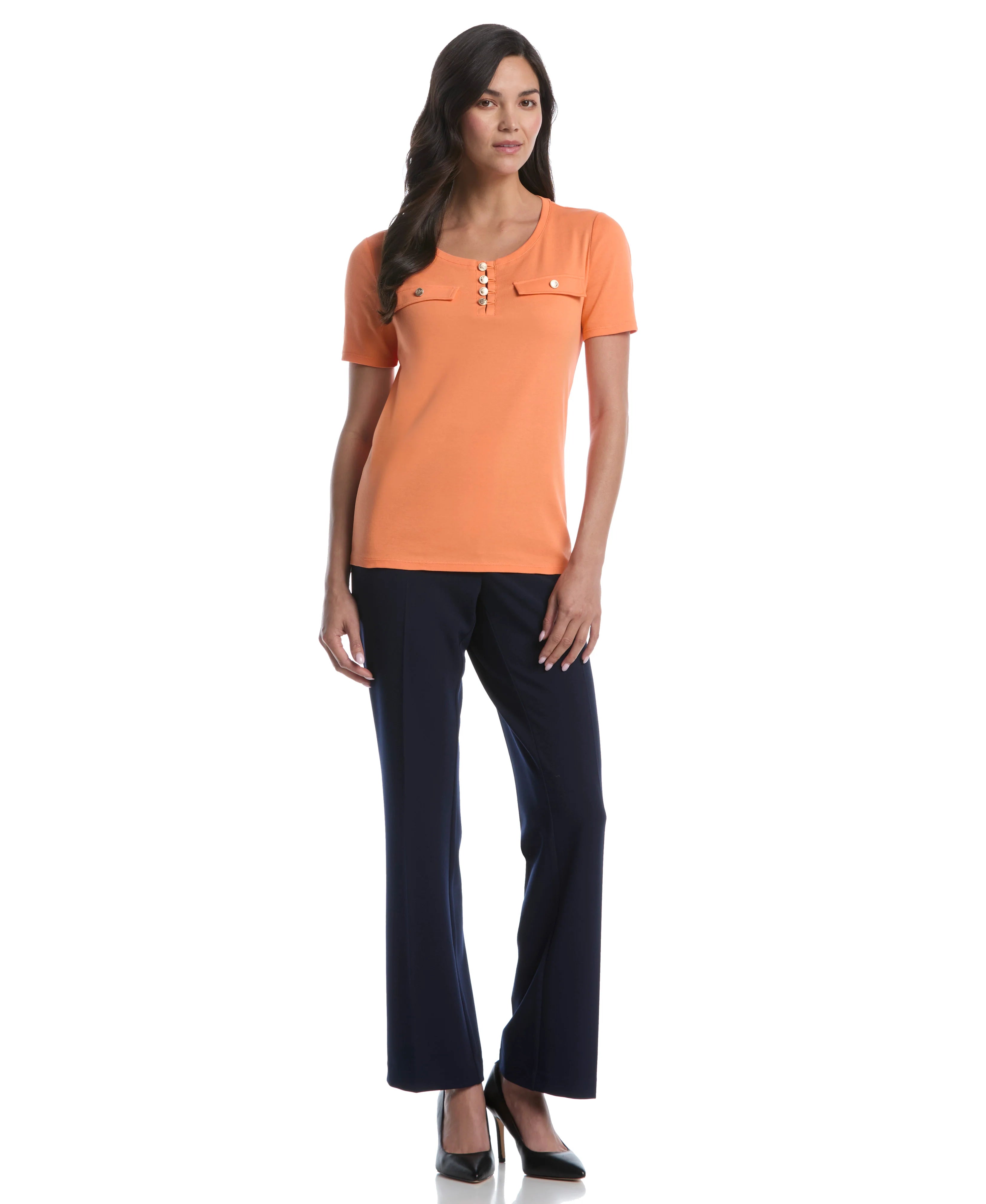 Petite Welt Pocket Button Detail Top