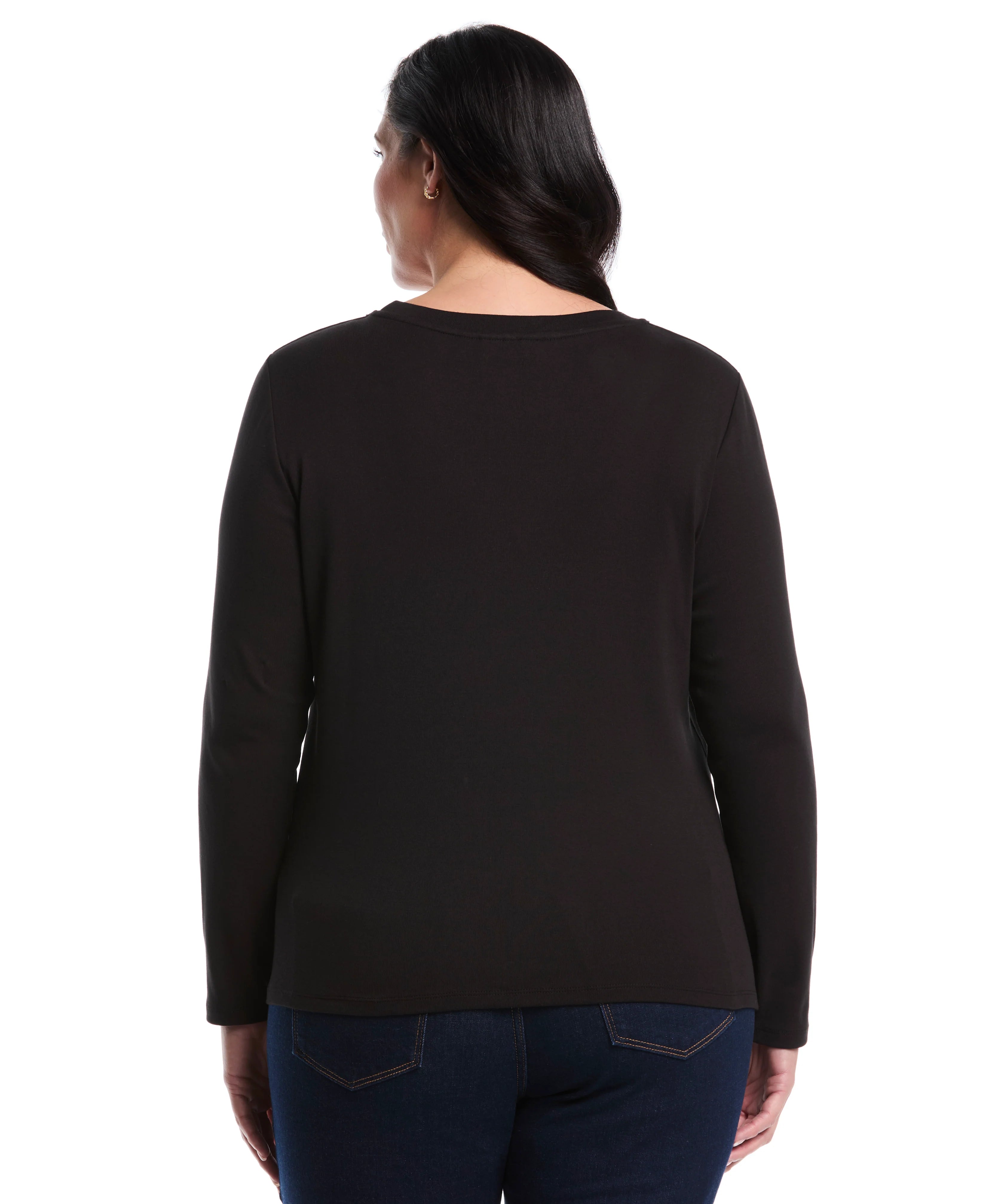 Plus Size Chain Neck Detail Top