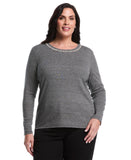 Plus Size Embellished Neck Top
