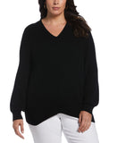 Plus Size Essential Ribbed V Neck Sweater