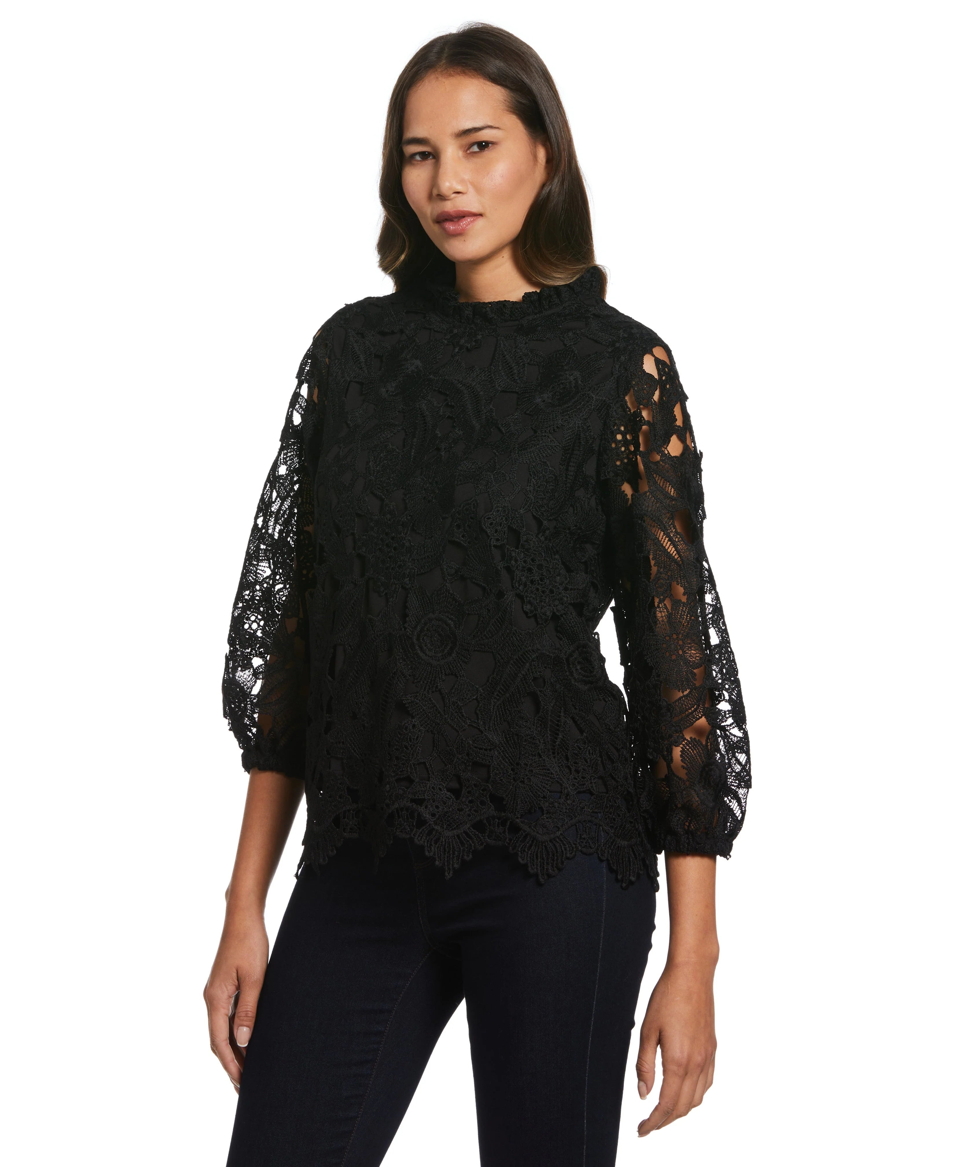 3 4 Sleeve Lace Top