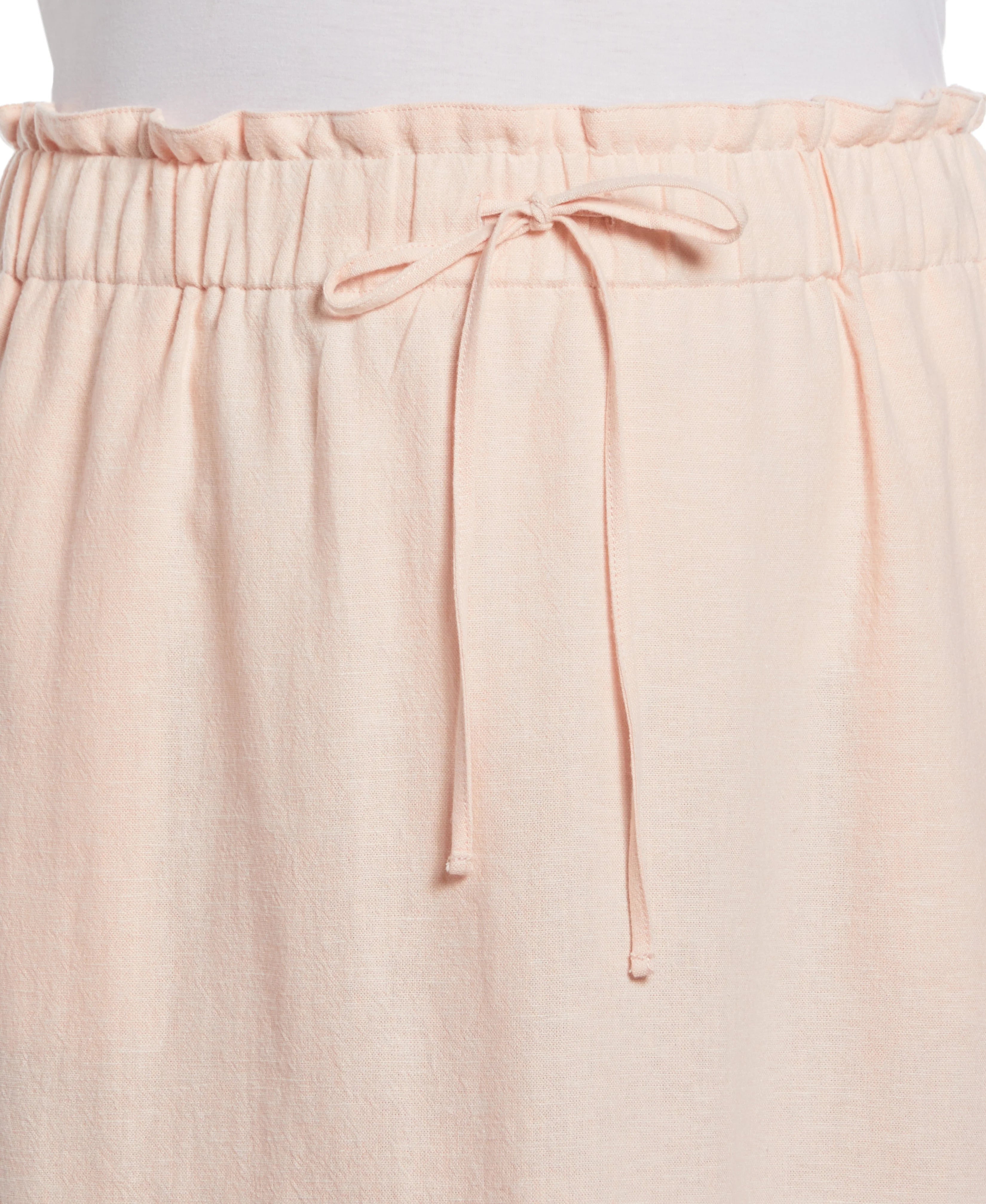Plus Size Linen Blend Drawcord Skirt