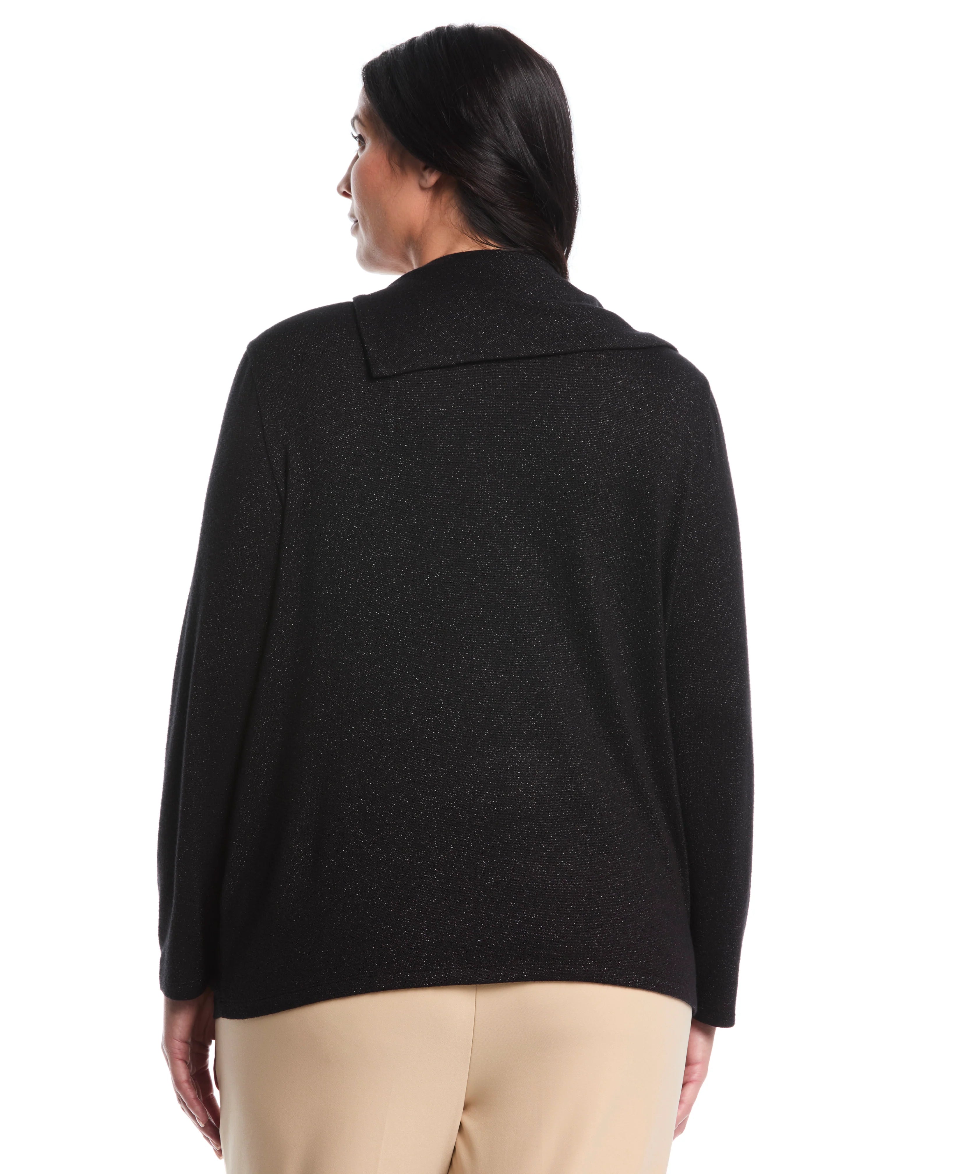Plus Size Split Collar Top