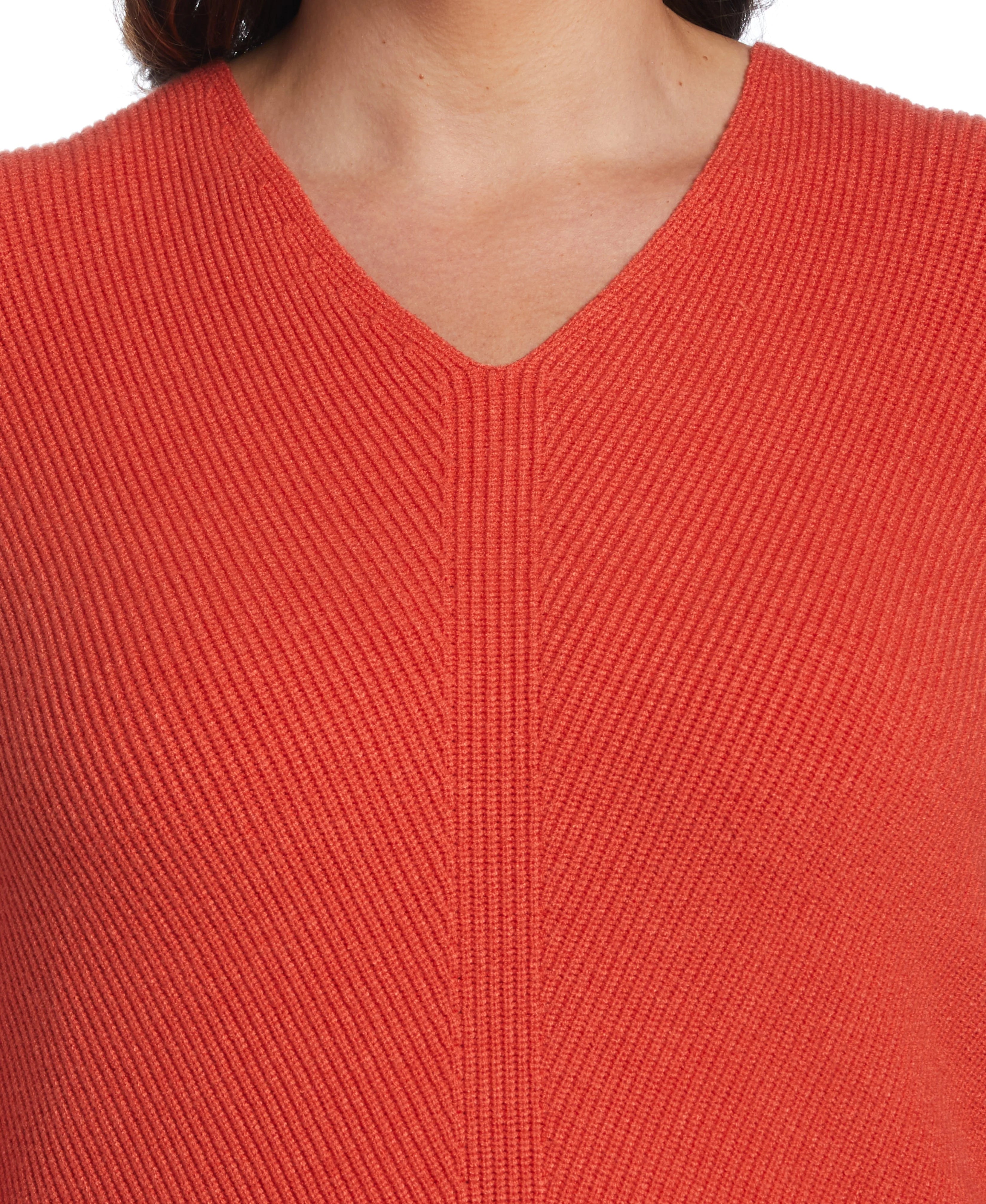 Plus Size Essential Ribbed V Neck Sweater