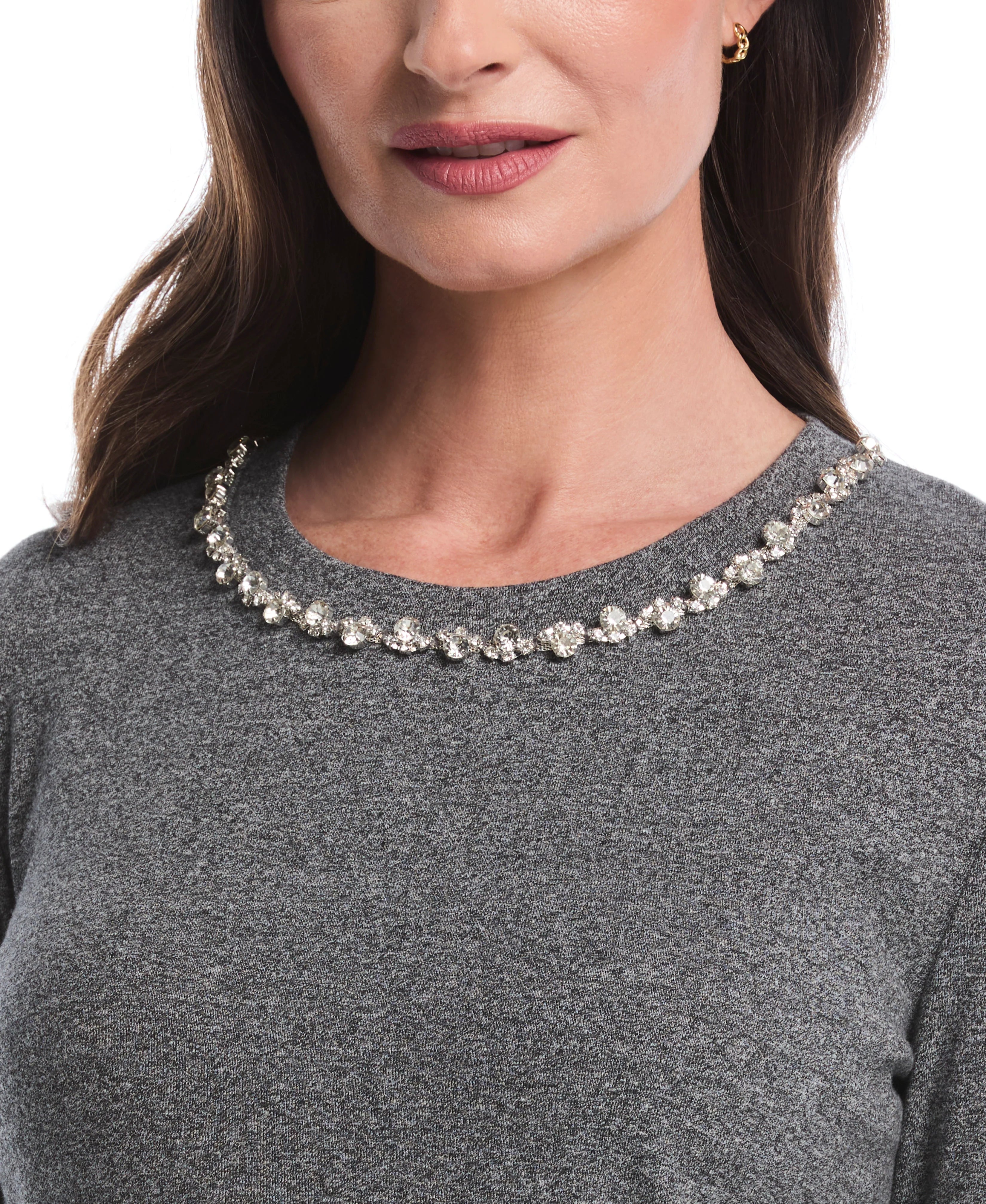 Embellished Neck Top
