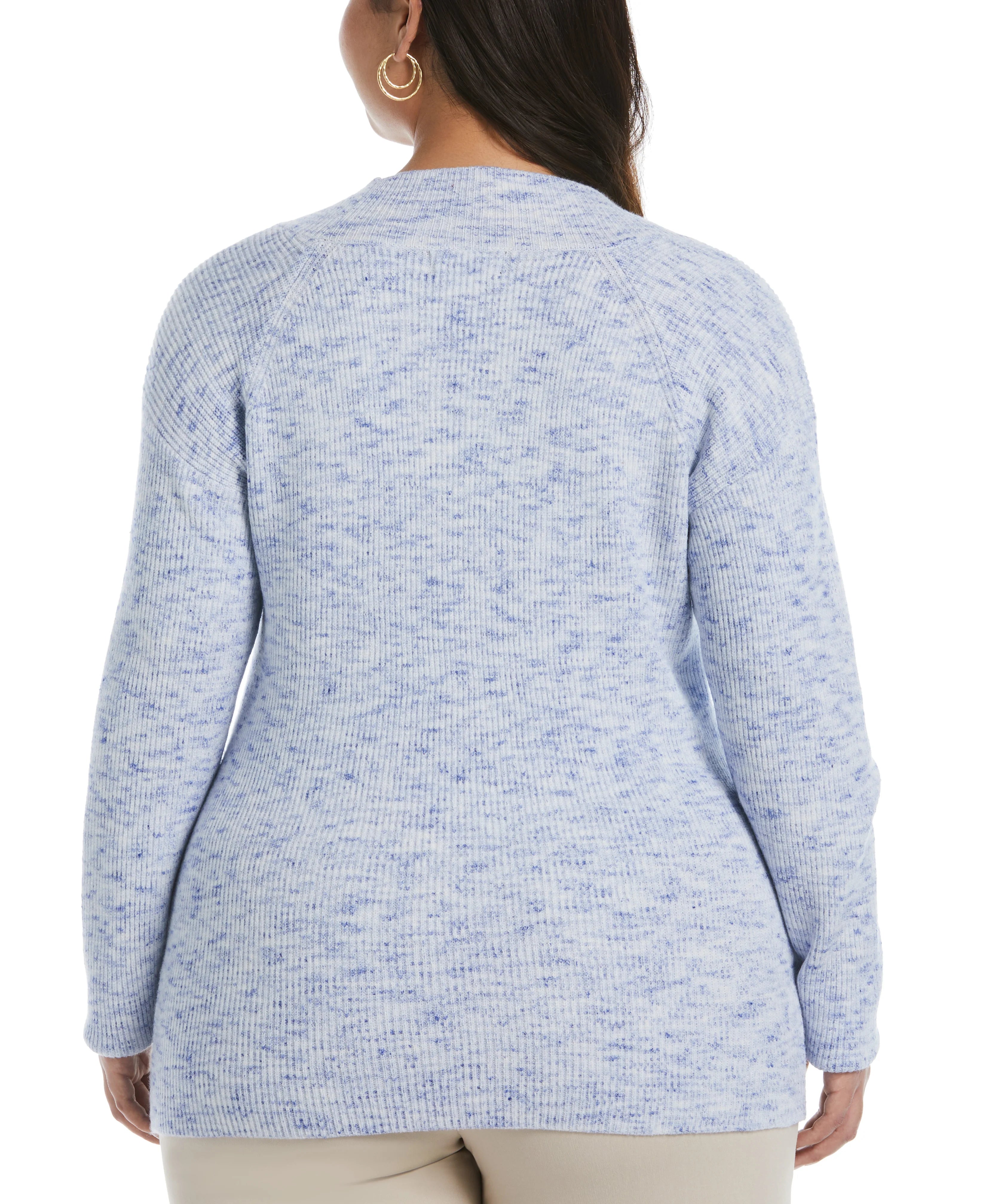 Plus Size Cutout Neck Sweater