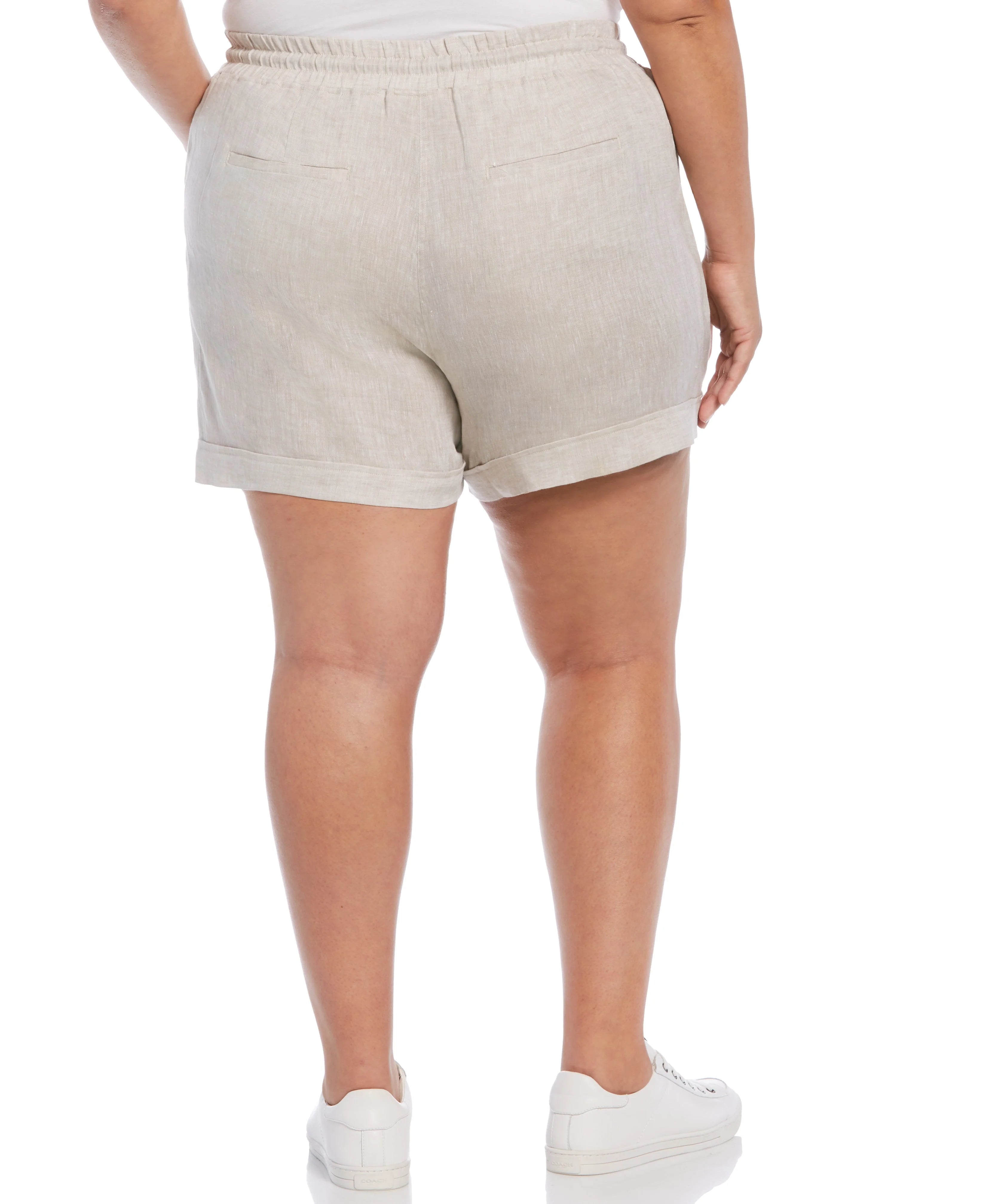 Plus Size Modern Fit Seamed Linen Short