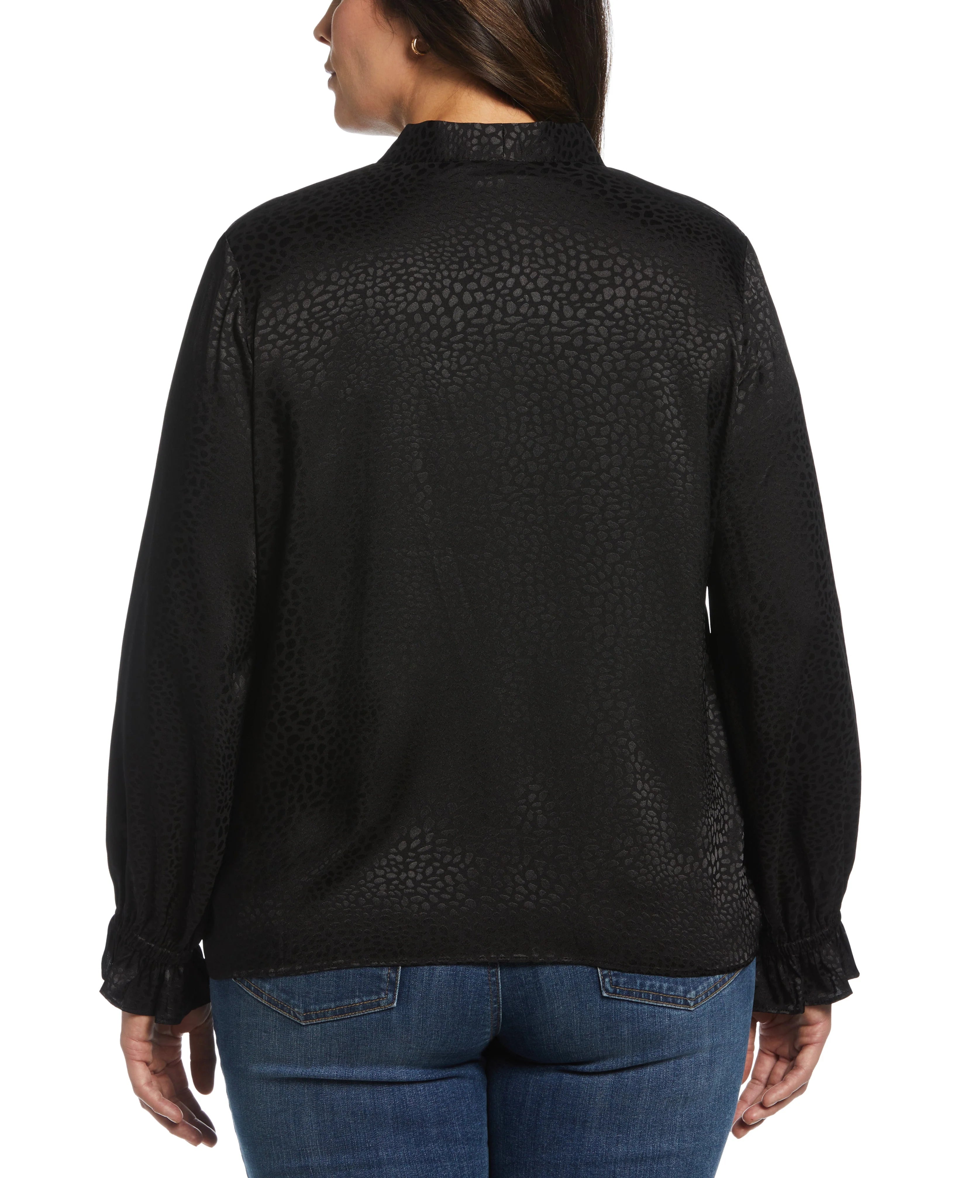 Plus Size Tie Front Blouse
