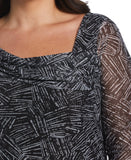 Printed Asymmetrical Mesh Top
