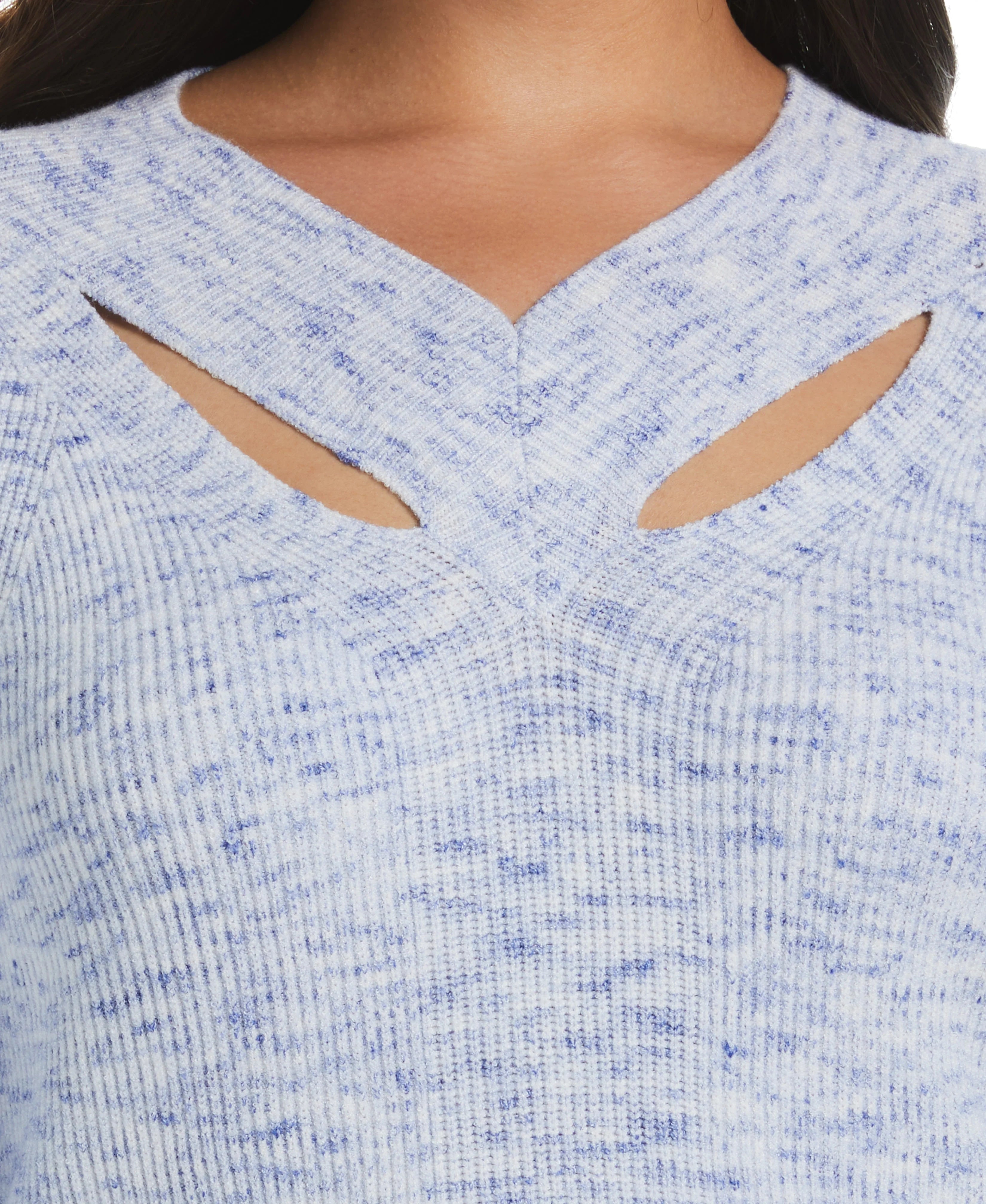 Plus Size Cutout Neck Sweater