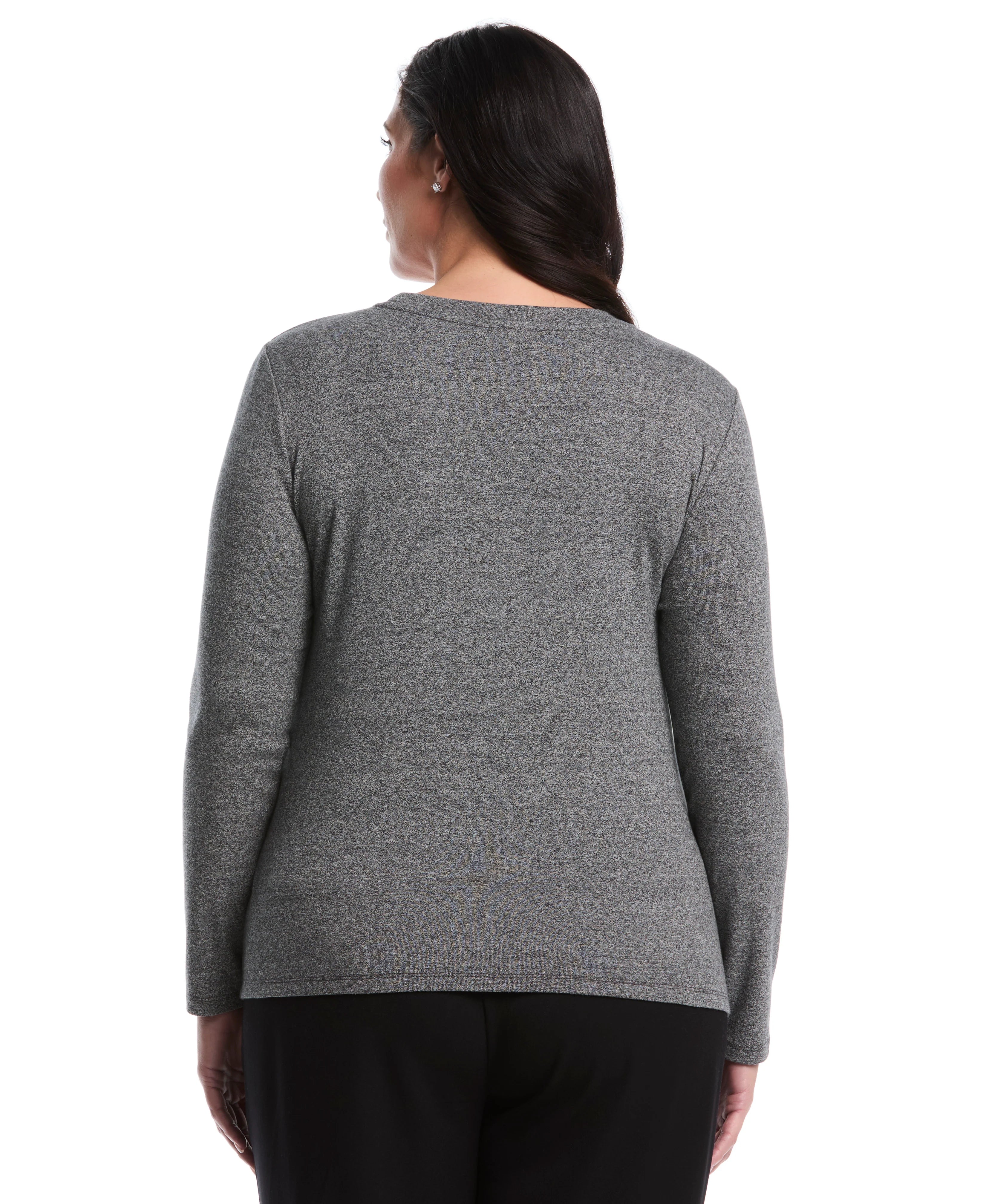 Plus Size Embellished Neck Top