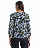 Petite Floral Print Shirred Top