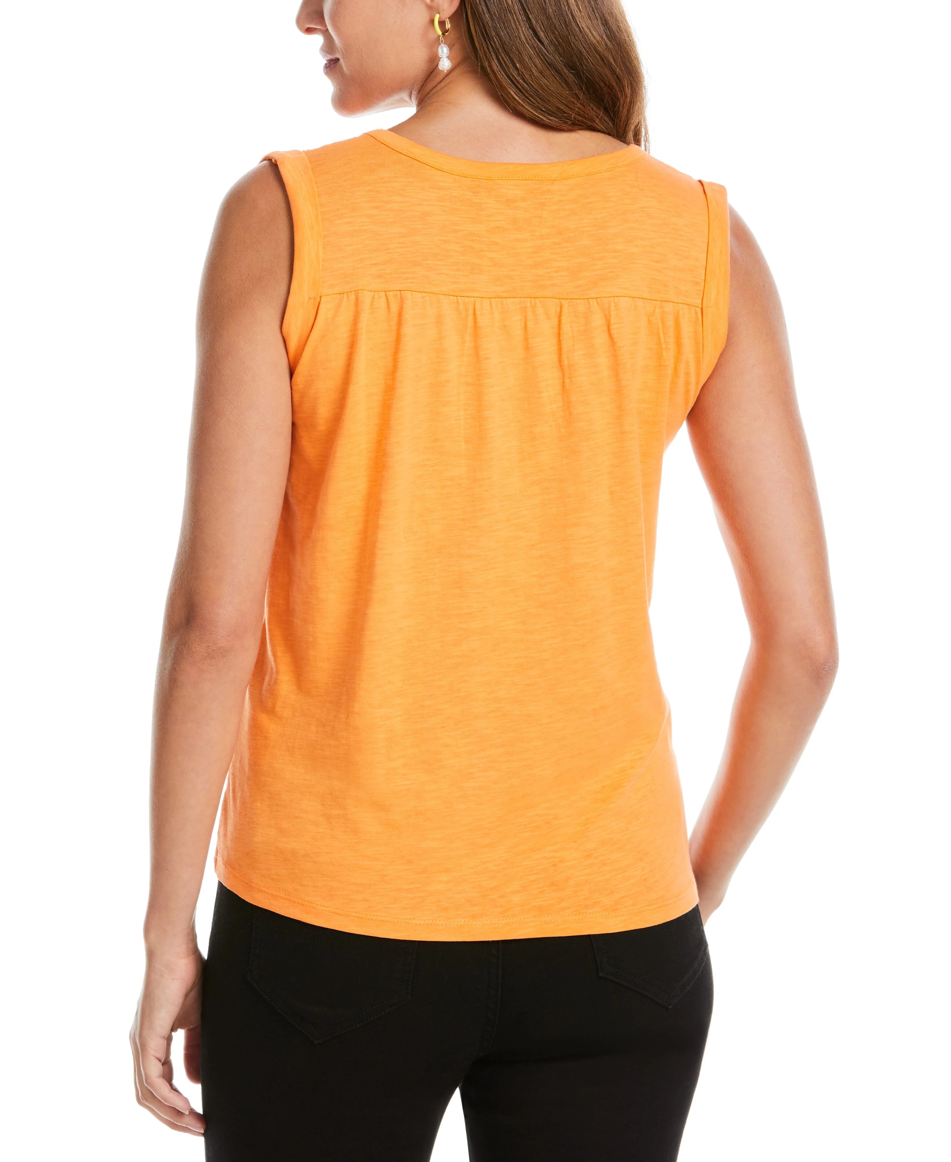 Solid Smocked V neck Top
