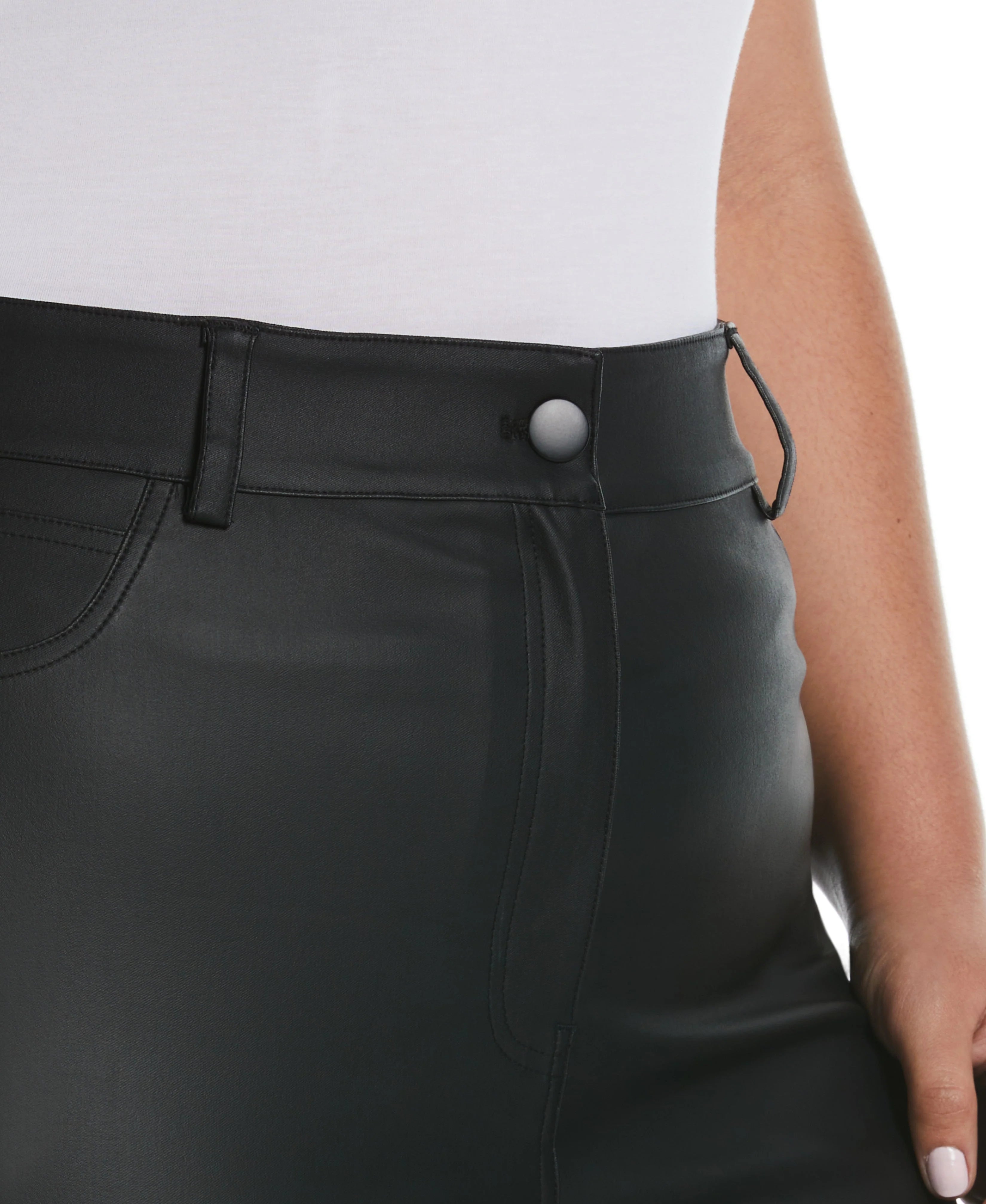 Plus Size 5 Pocket Coated Twill Pant