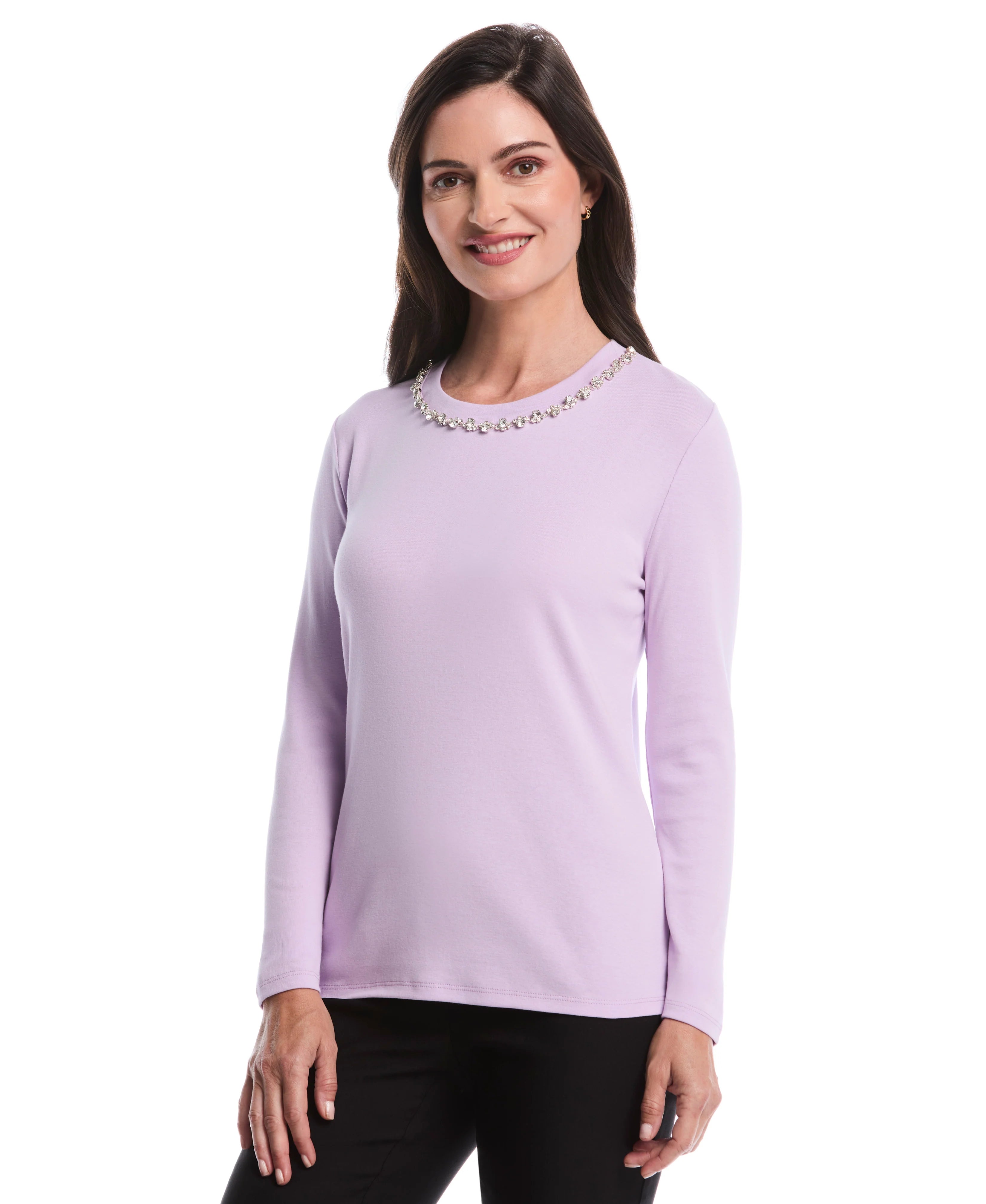 Embellished Neck Top