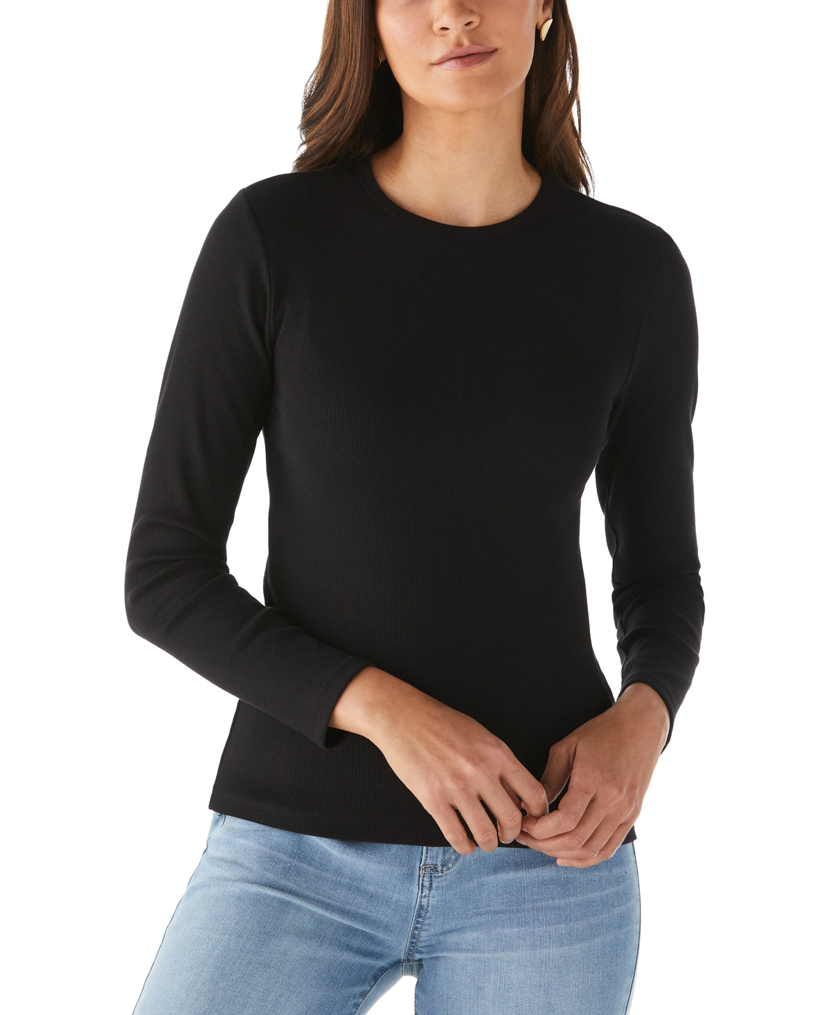 Ribbed Crew Neck Tee