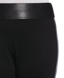 Faux Leather Trimmed Pull On Pant