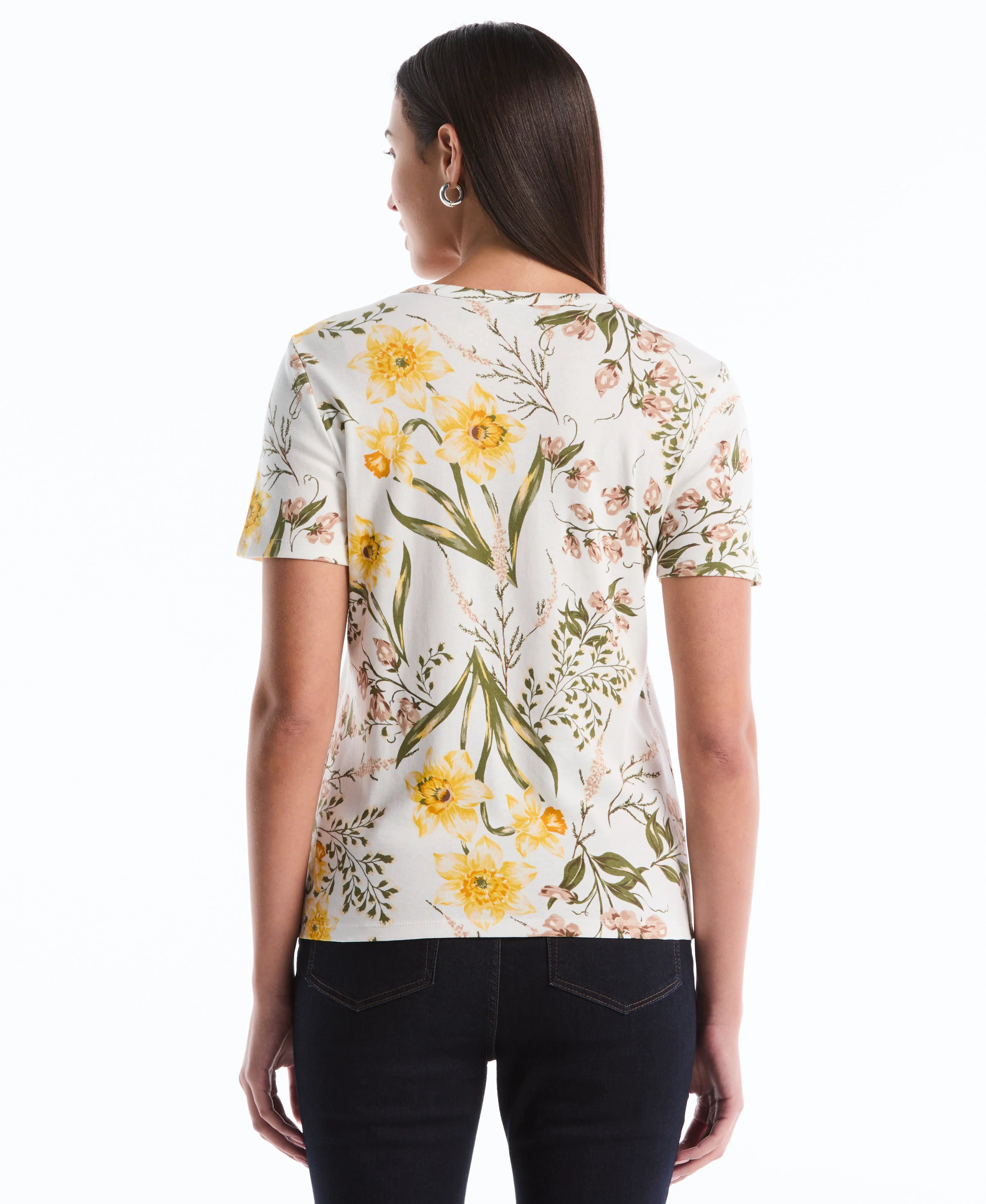 Garden Print Lace Up Top